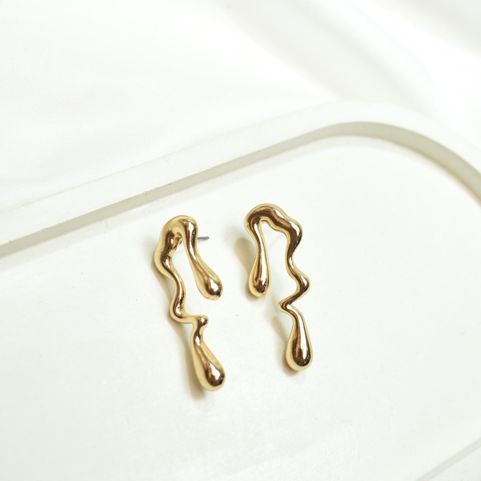 TFC Melting Luxury Gold Plated Stud Earrings