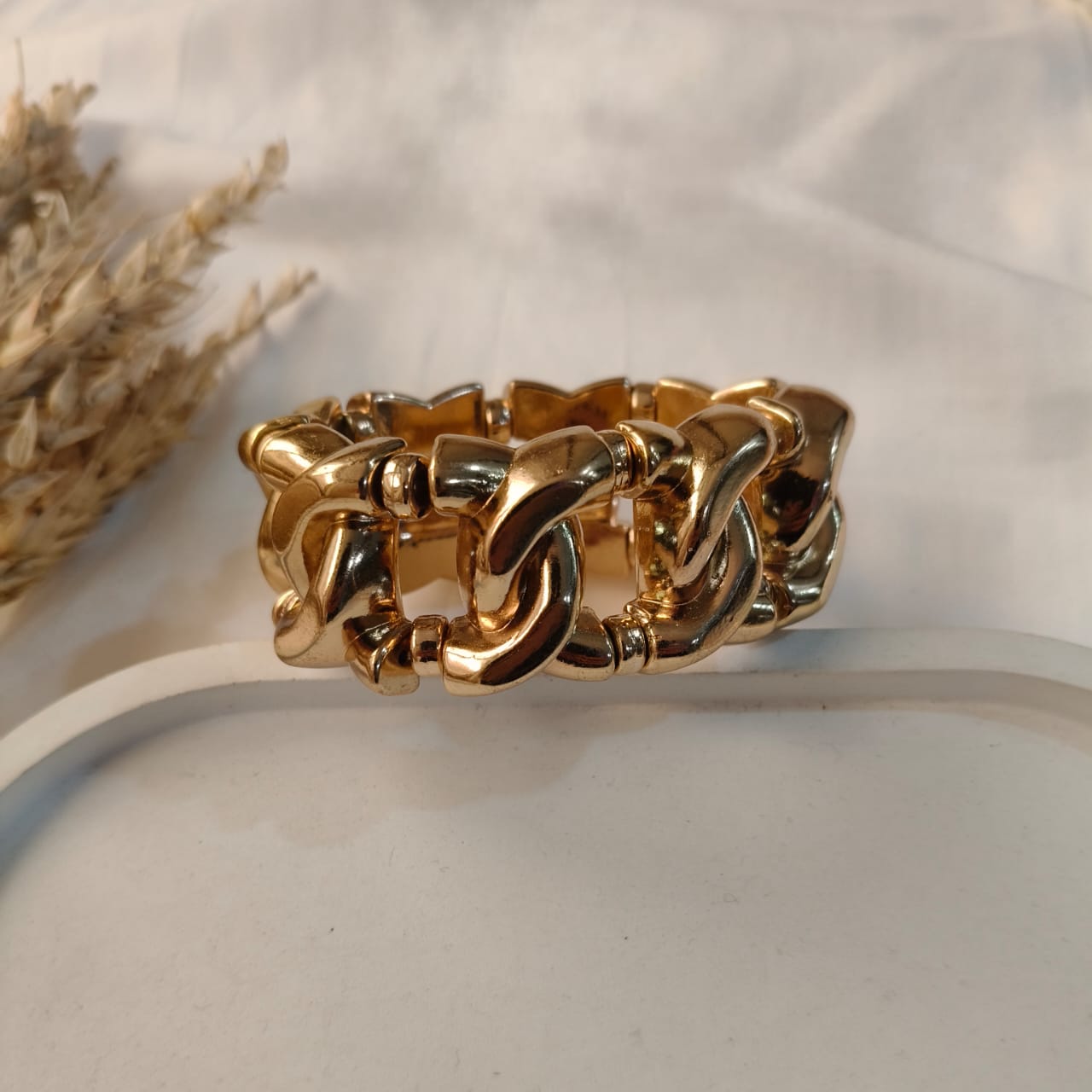 TFC Twisted C Gold Plated Bracelet