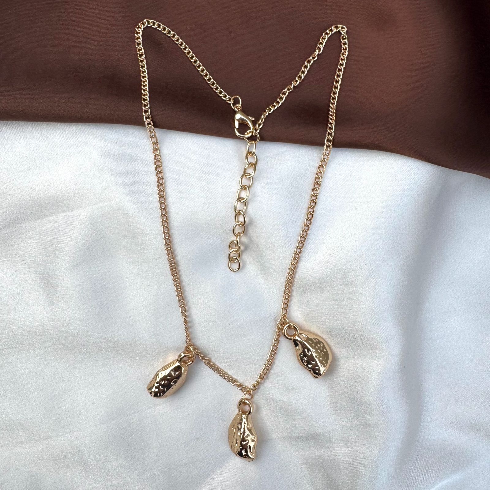 TFC Trio Leaf Gold Plated Necklace