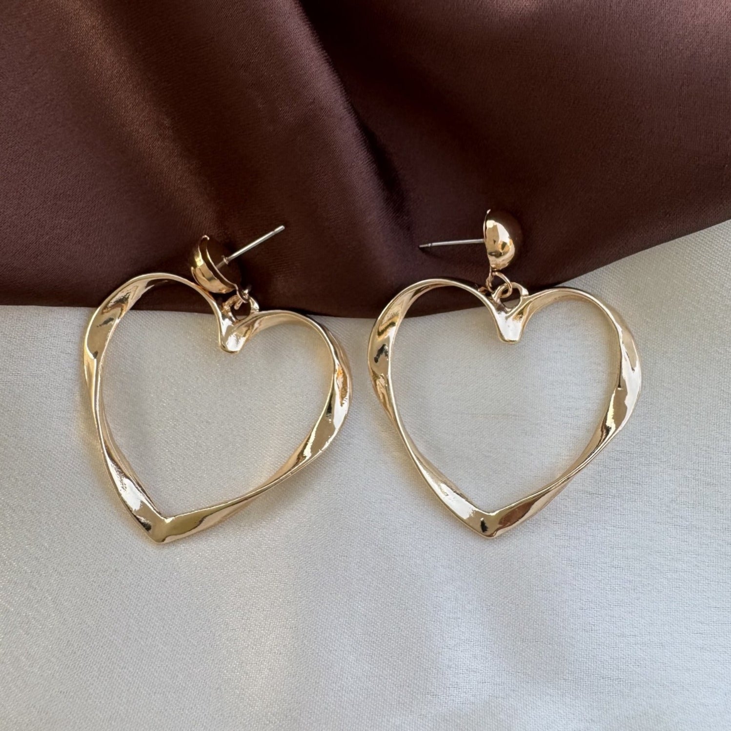 TFC Heartings Gold Plated Dangler Earrings