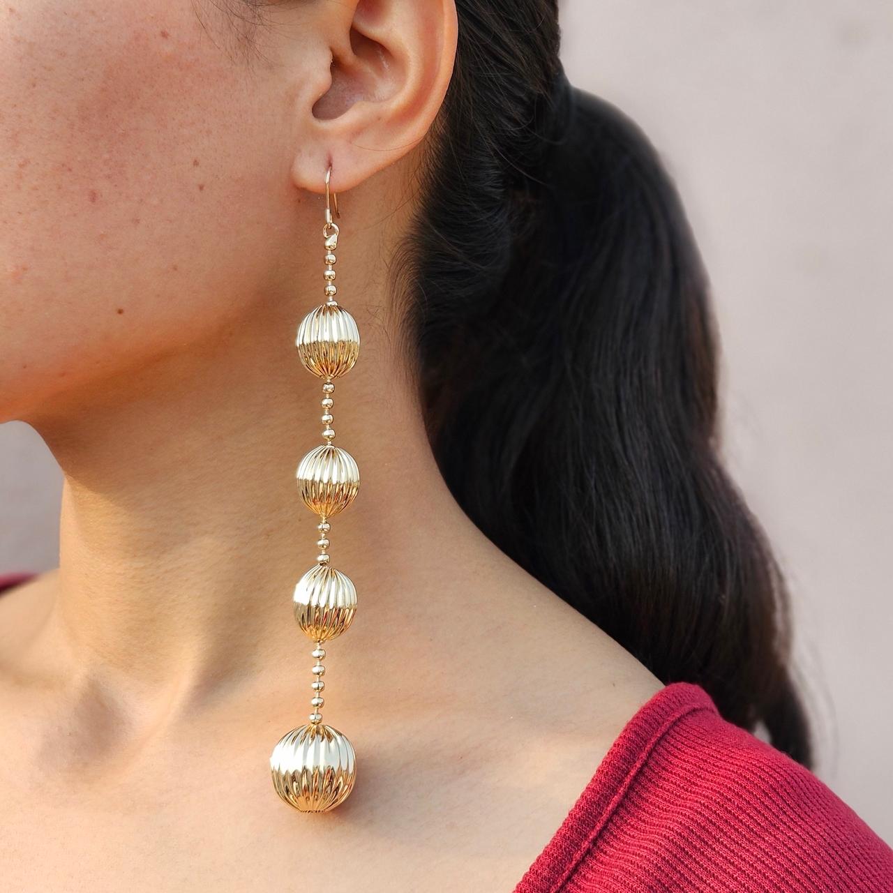 TFC Vortex Vibes Gold Plated Dangler Earrings