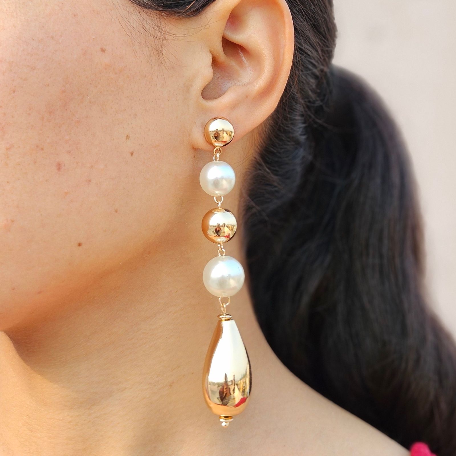 TFC Swing Chic Gold Plated Dangler Earrings