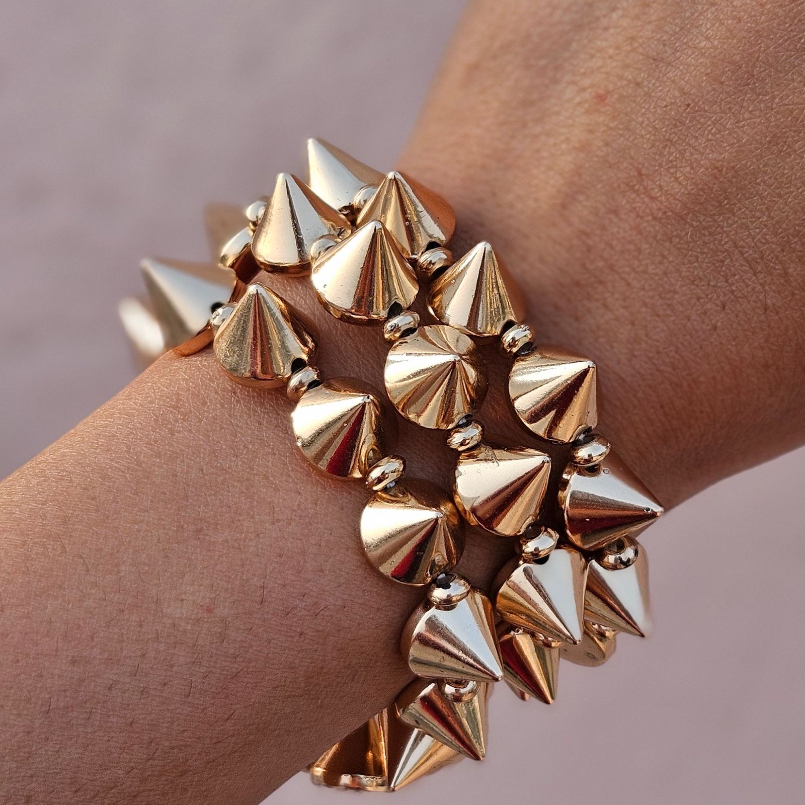 TFC Cone Gold Plated Stacked Bracelet (set of 3)