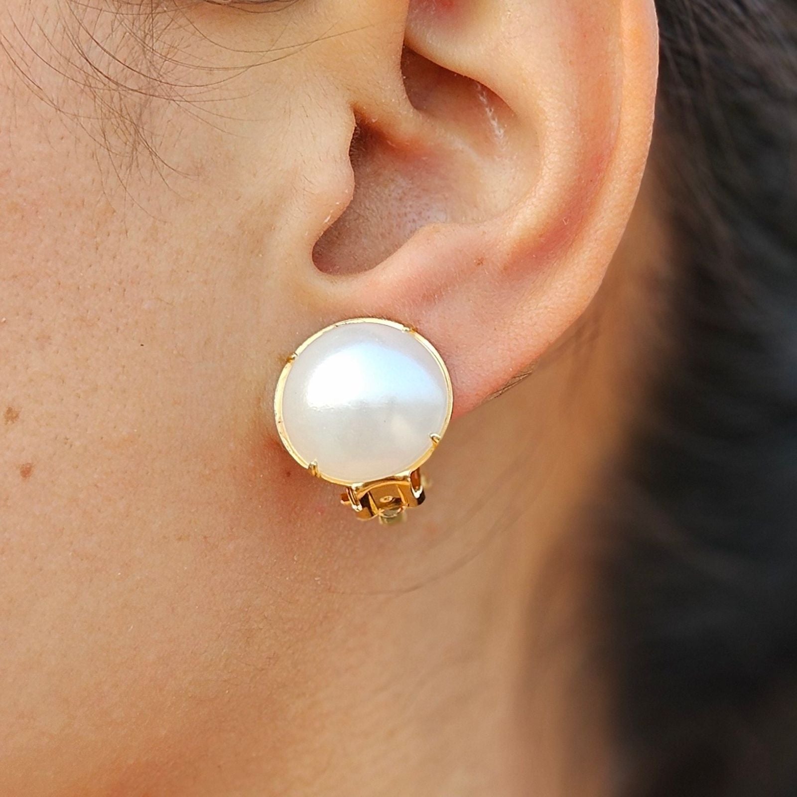 TFC Classic Pearl Gold Plated Stud Earrings