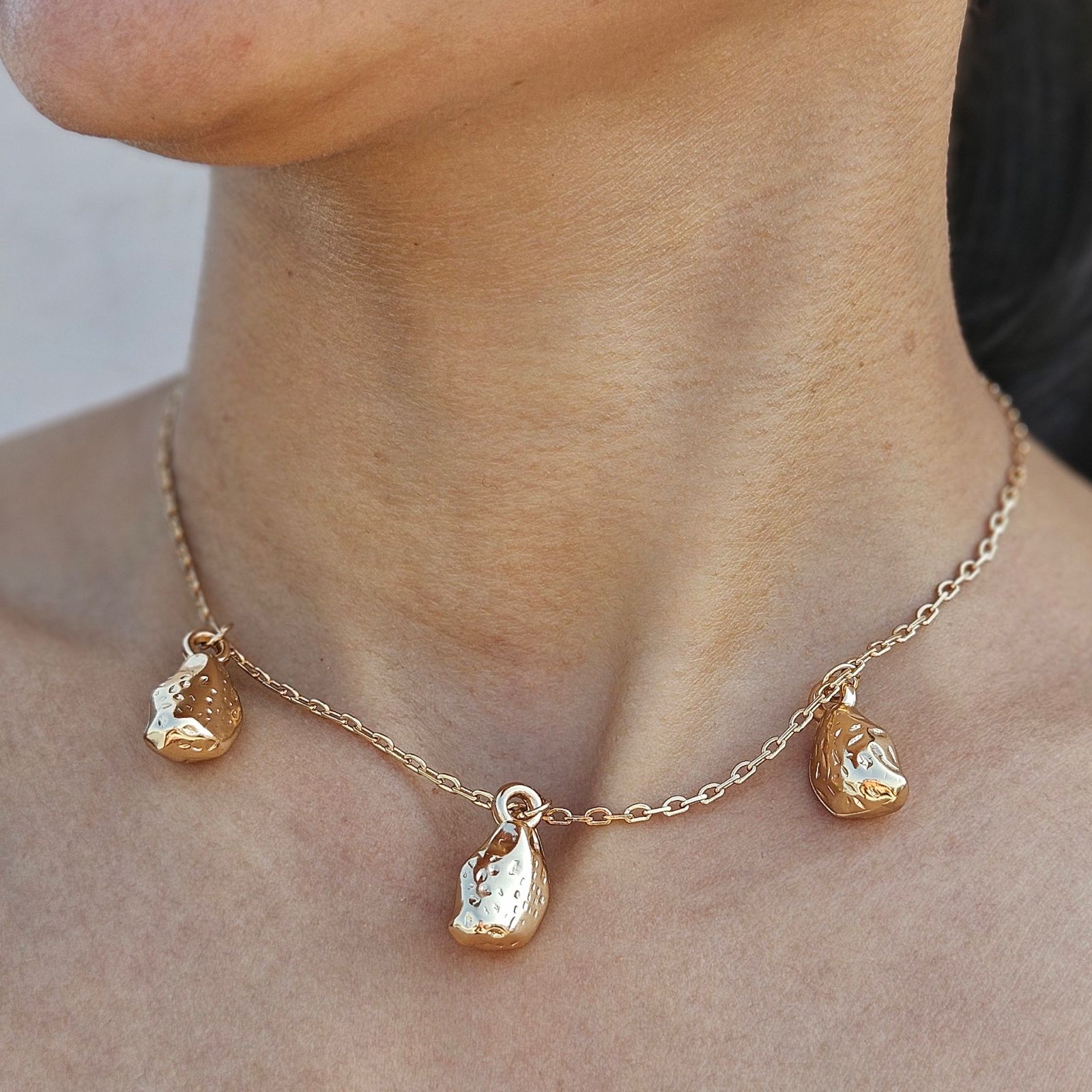 TFC Trio Leaf Gold Plated Necklace