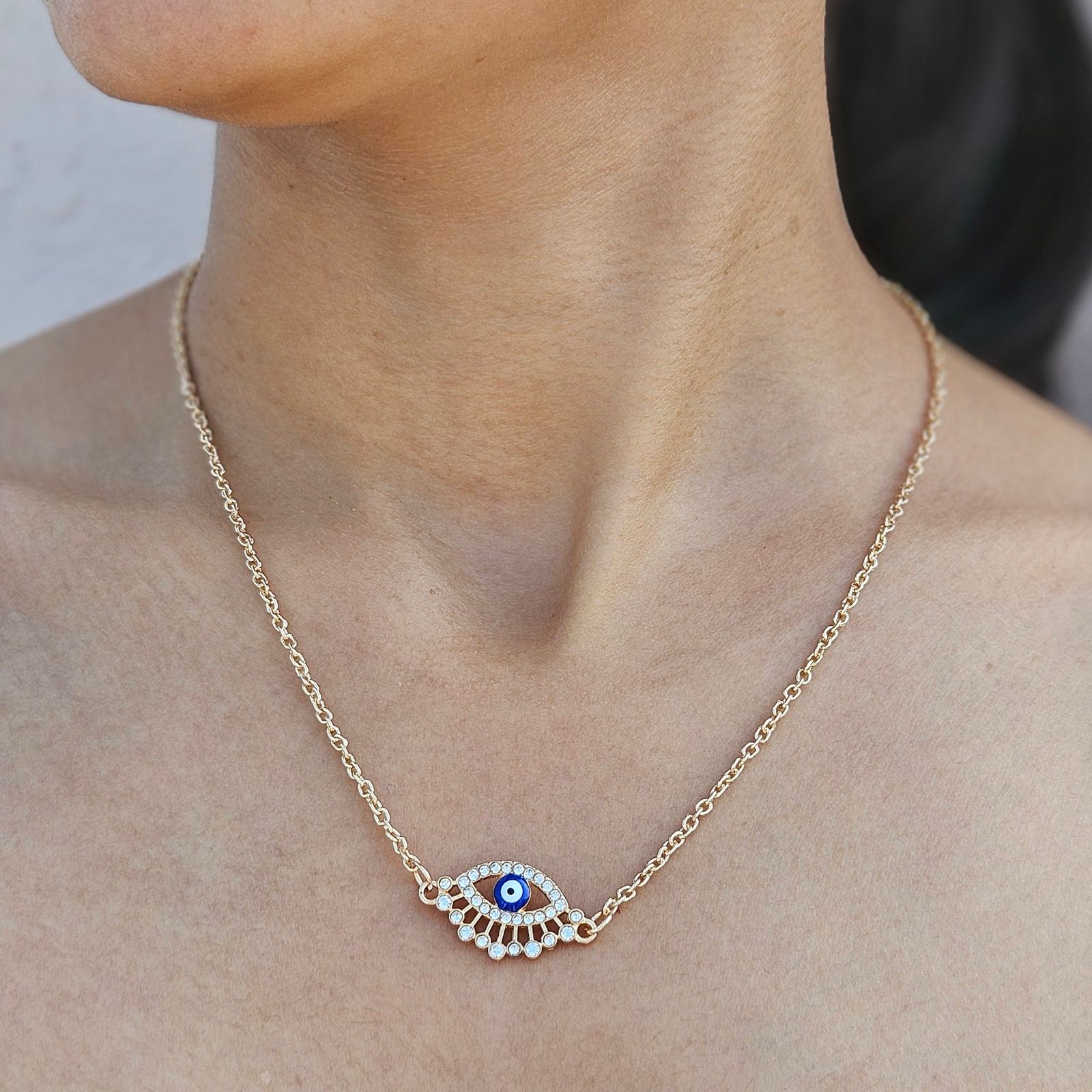 TFC Evil Eye Gold Plated Pendant Necklace