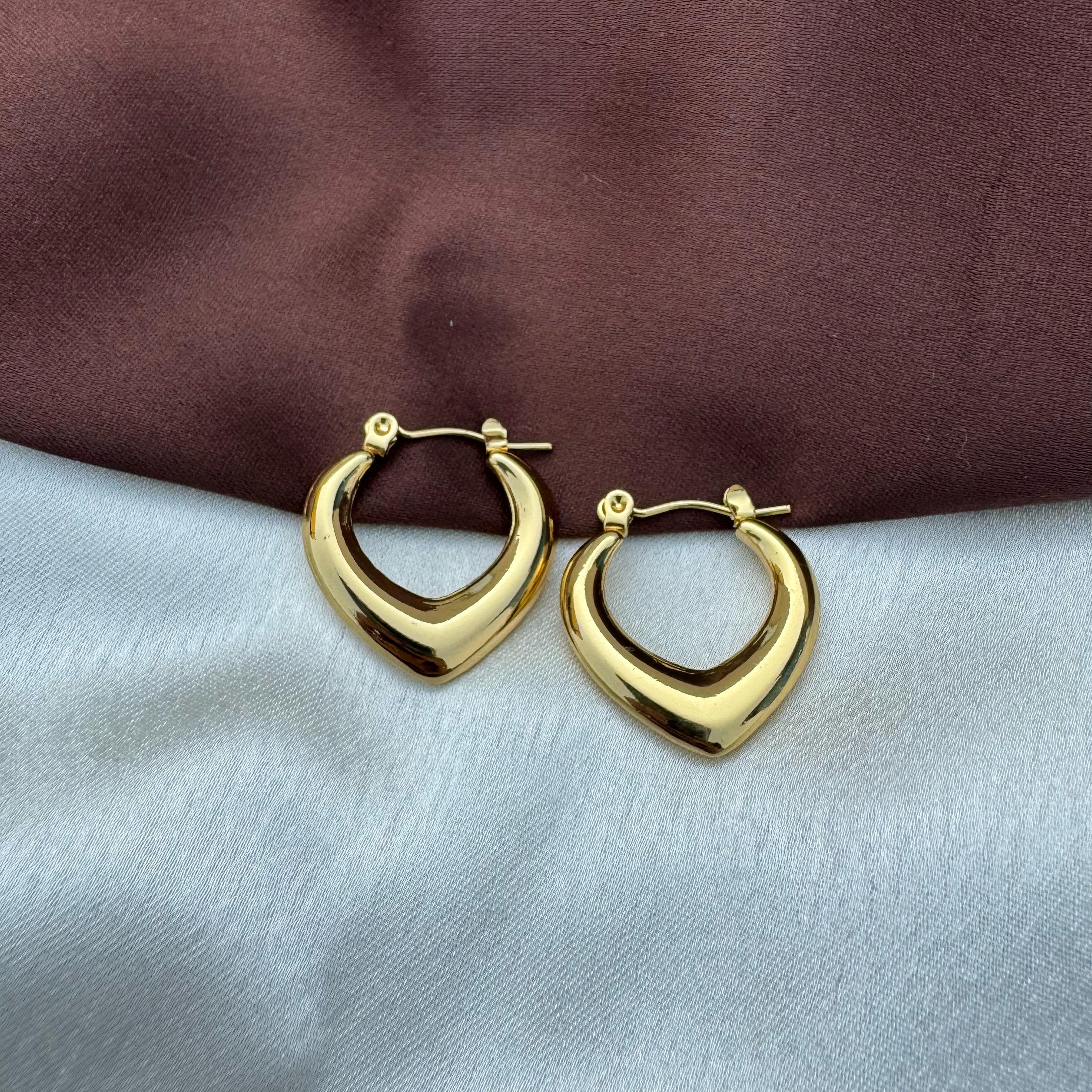 TFC Triangle Tango Gold Plated Hoop Earrings