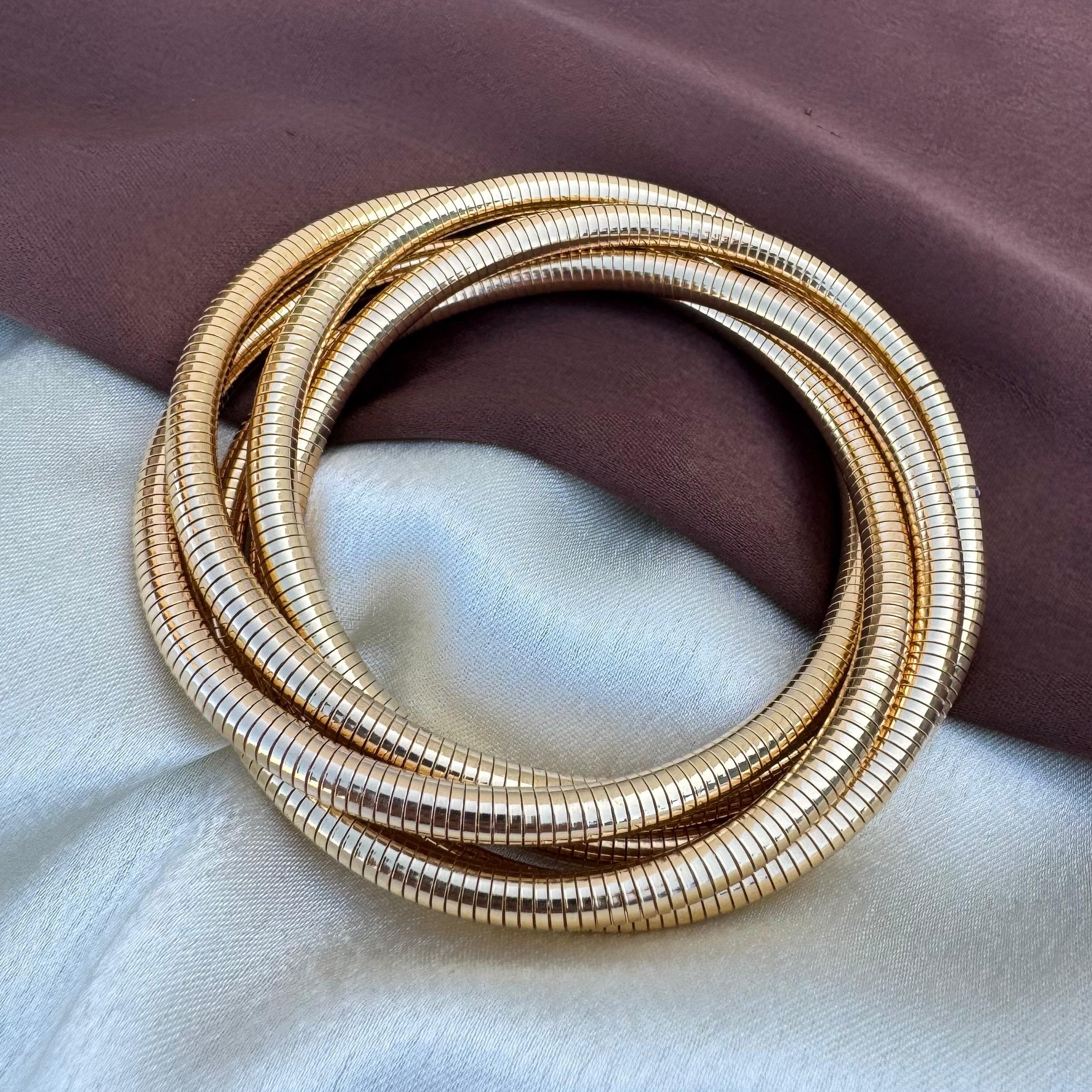 TFC Size 2.6 Twisted Gold Plated Bracelet Bangle