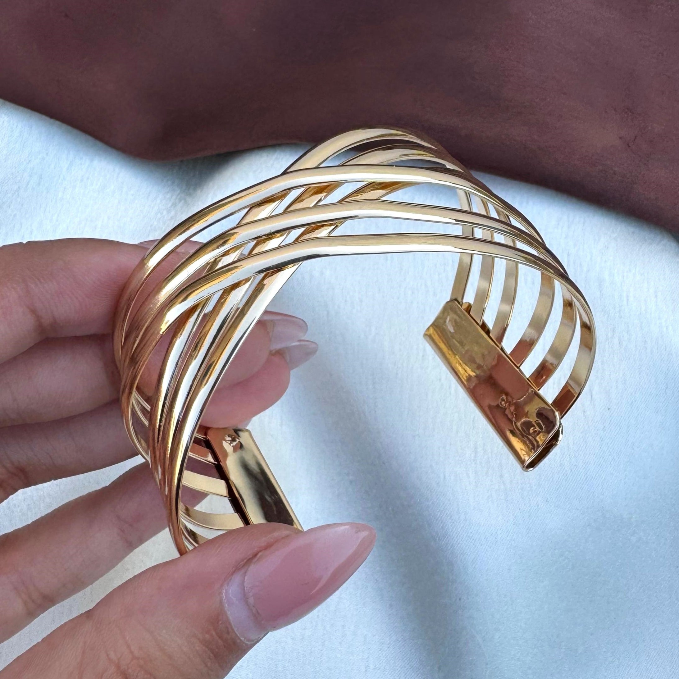 TFC Cross Gold Plated Cuff Bracelet
