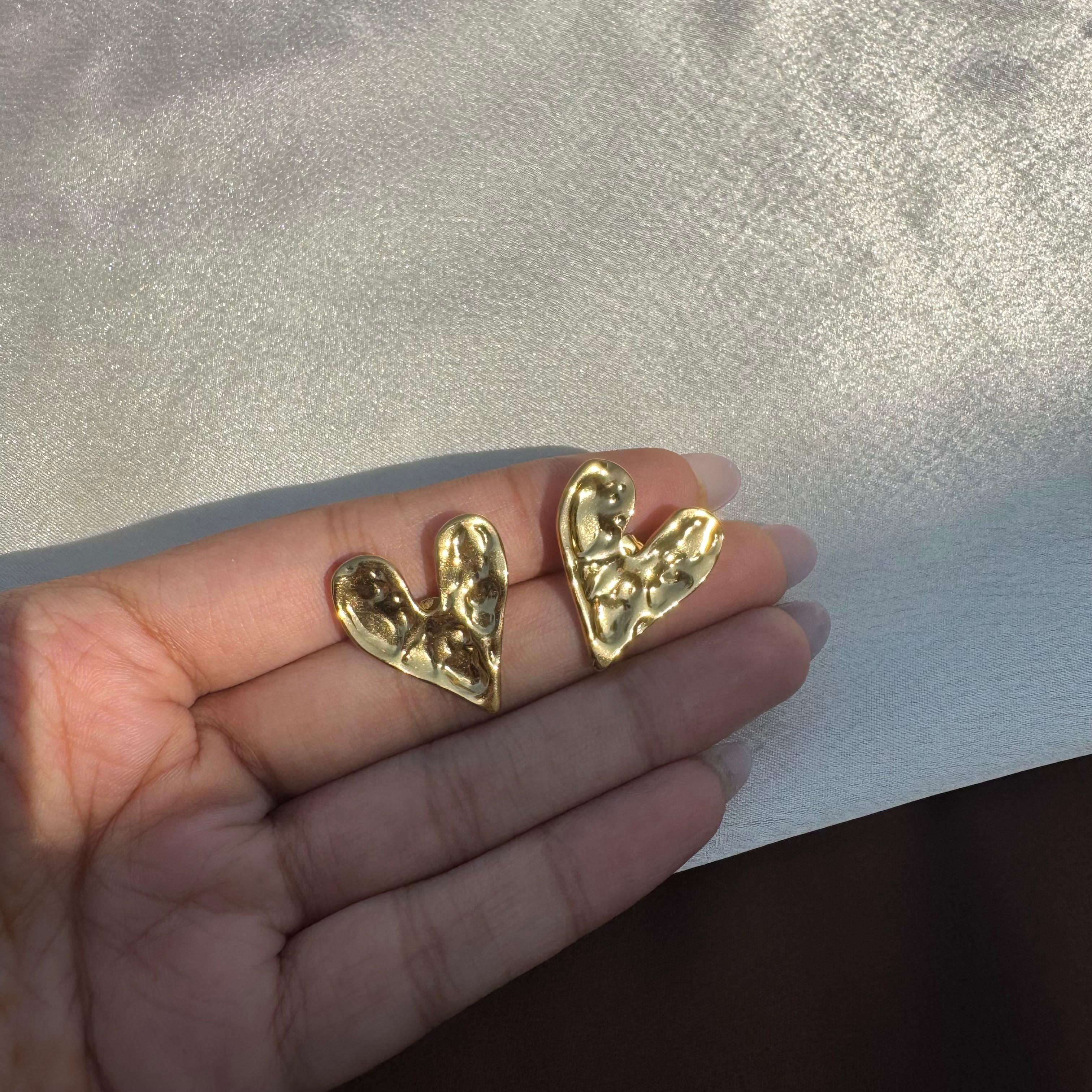 TFC Magic Heart Gold Plated Stud Earrings