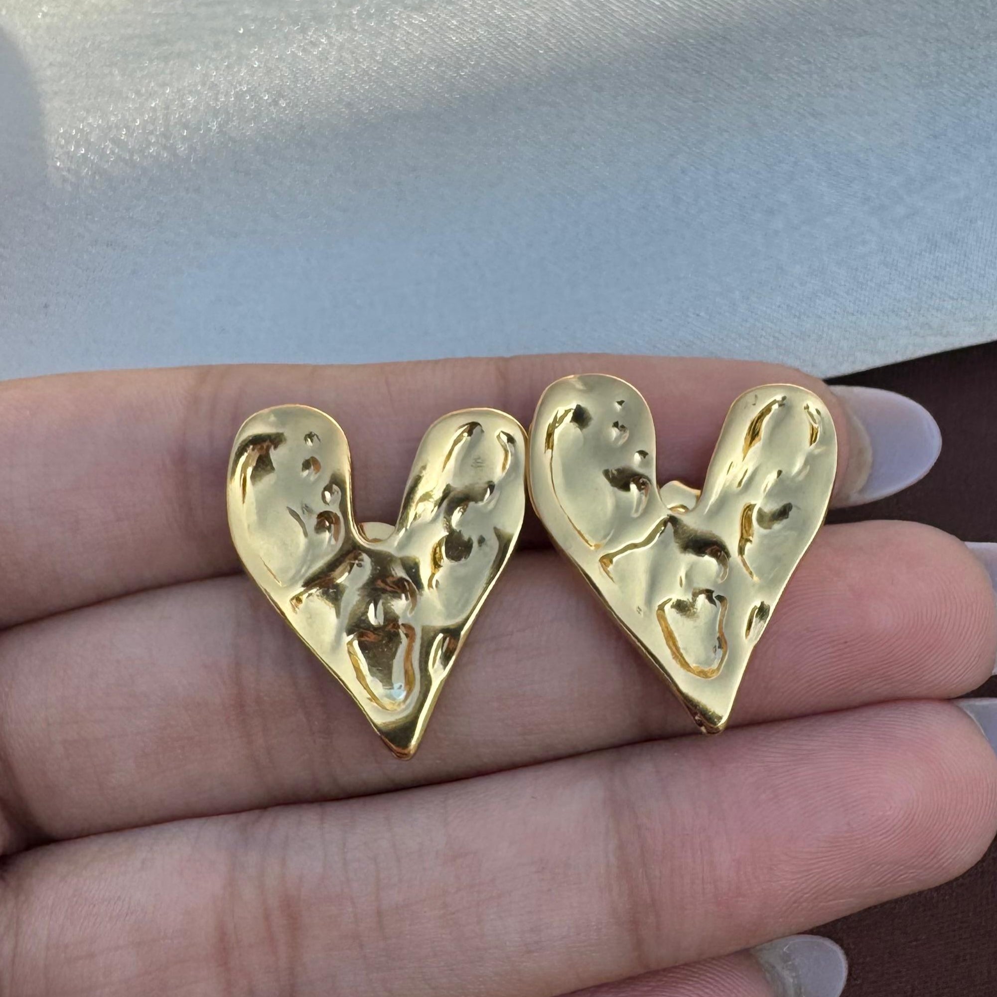 TFC Magic Heart Gold Plated Stud Earrings