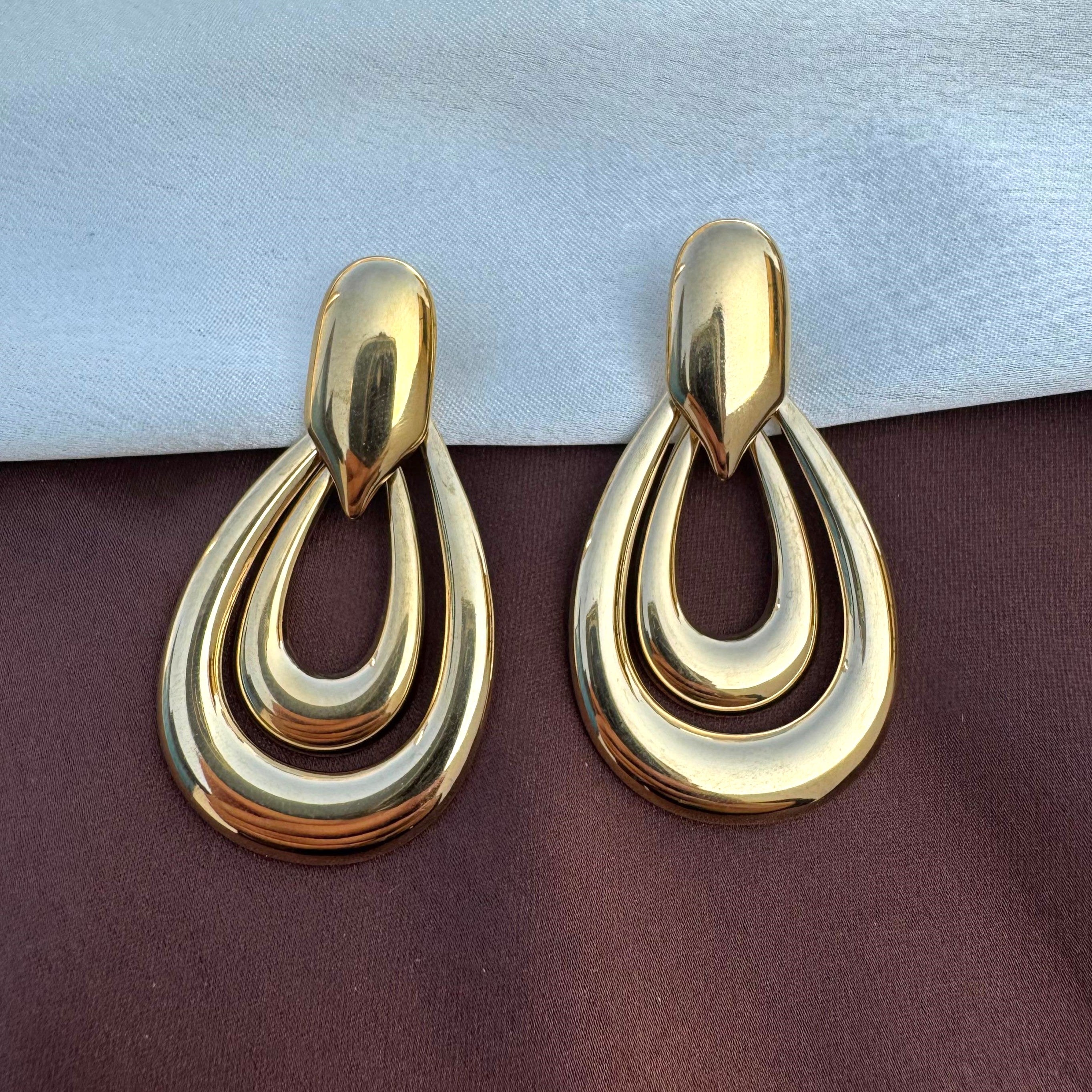 TFC Lush Loops Gold Plated Dangler Earrings