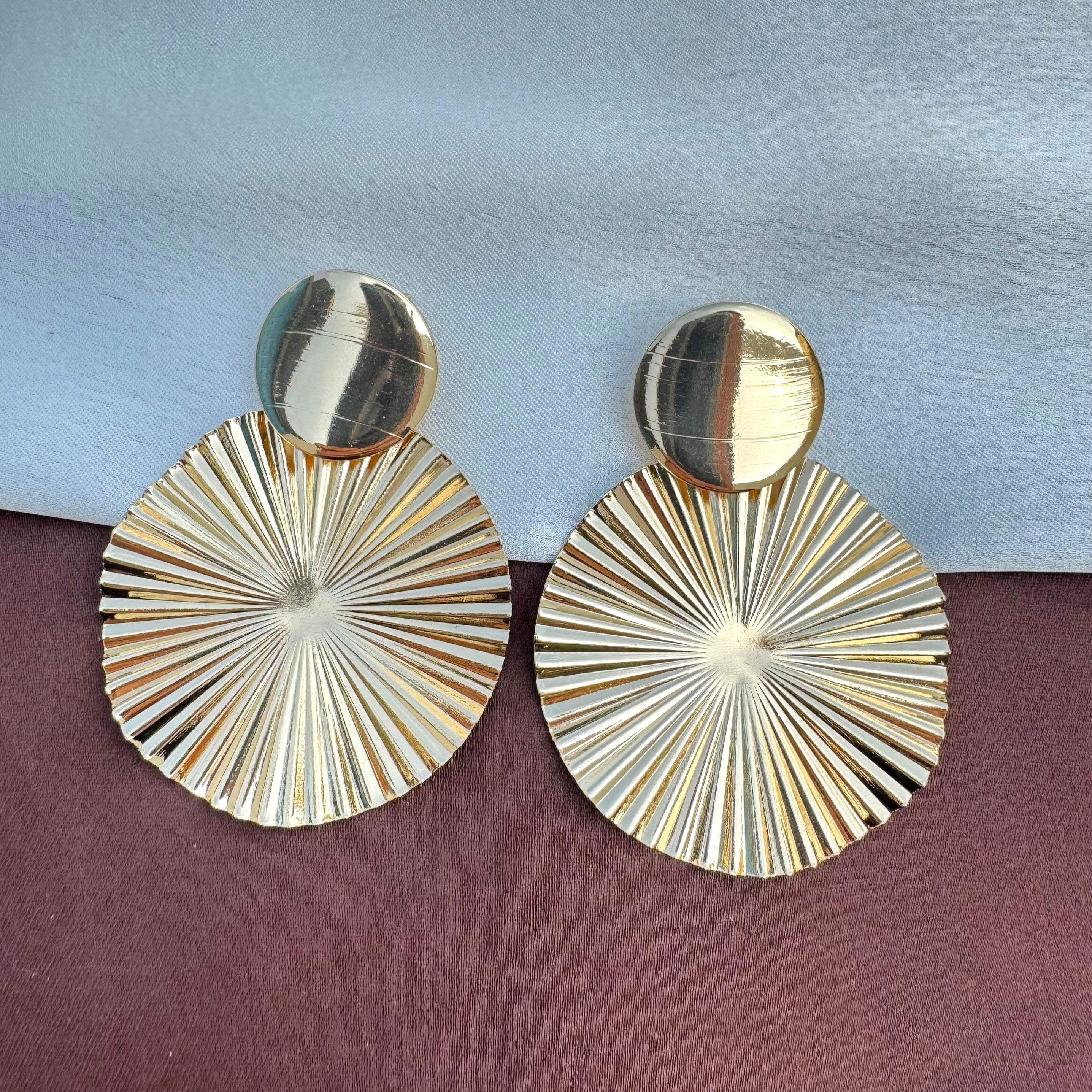 TFC Swirl Hoopla Gold Plated Stud Earrings