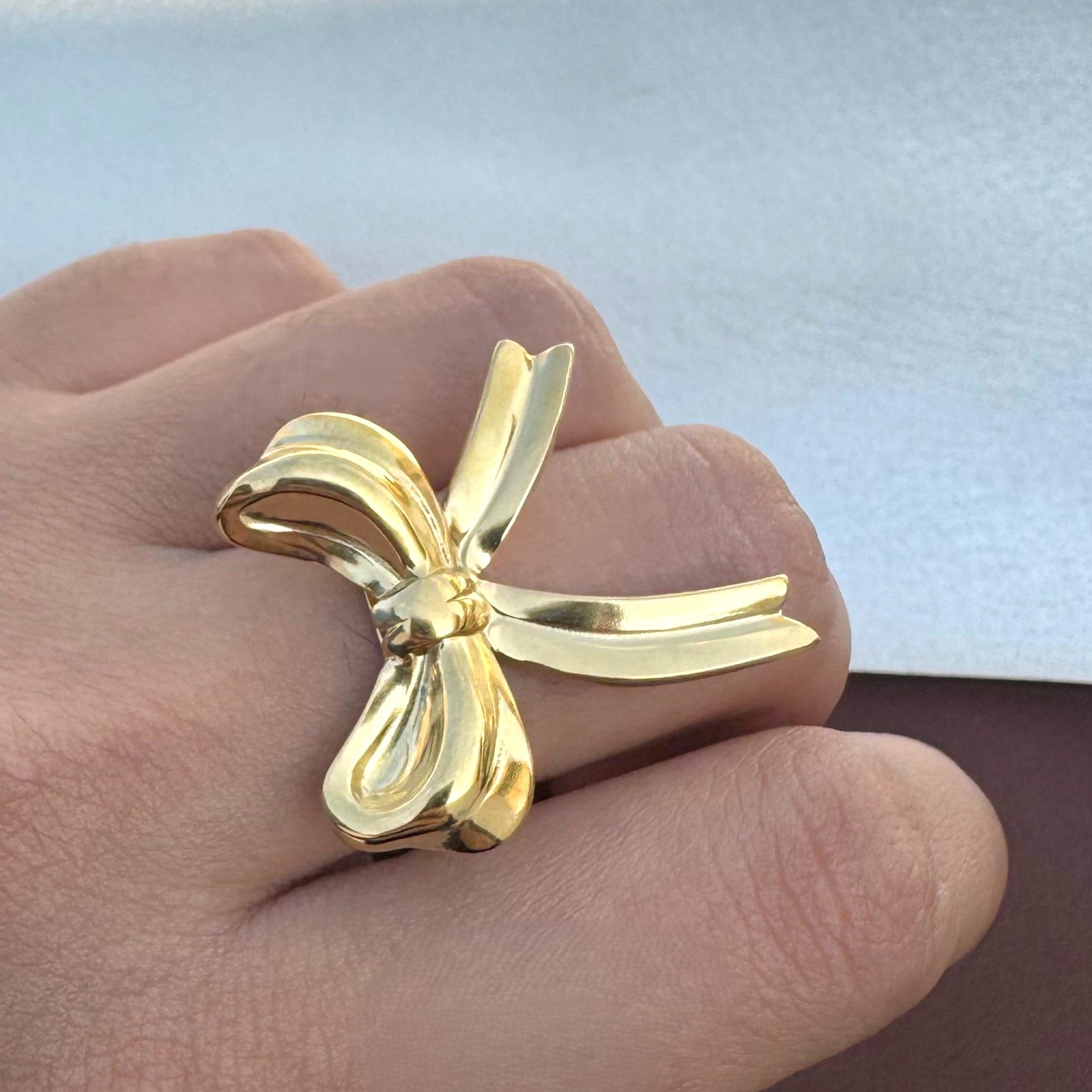 TFC Luxe Bow Gold Plated Adjustable Ring