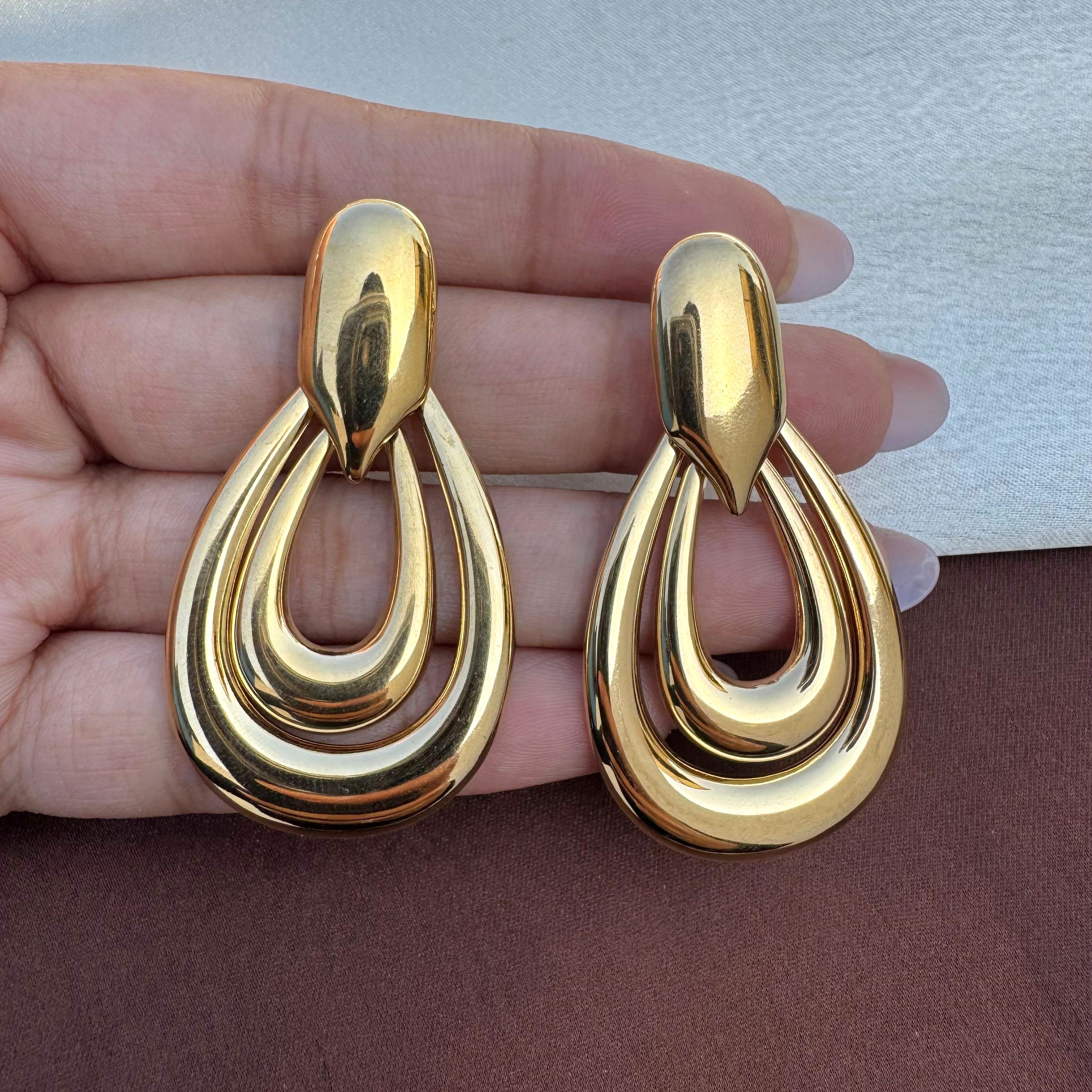 TFC Lush Loops Gold Plated Dangler Earrings