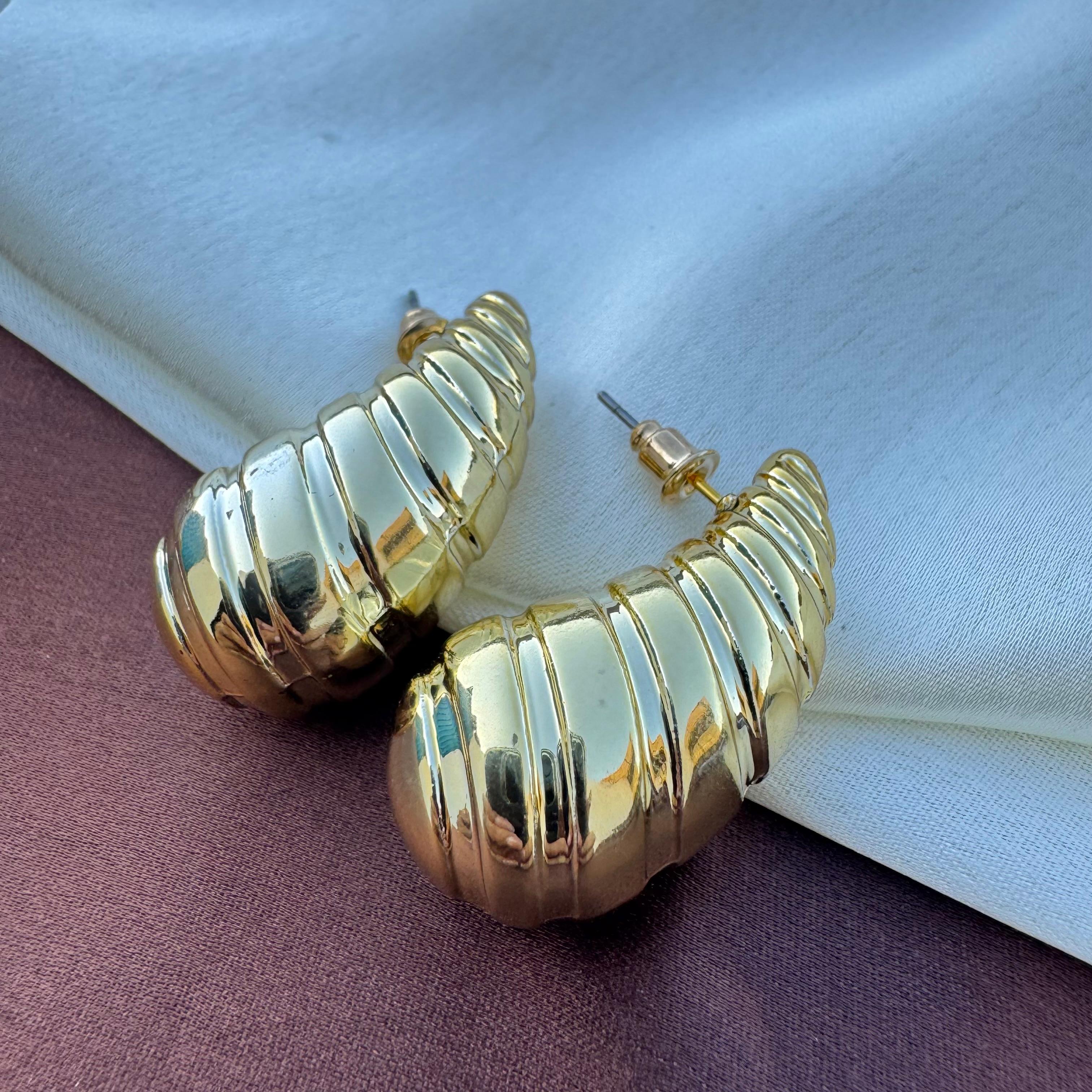TFC Boho Bells Gold Plated Stud Earrings
