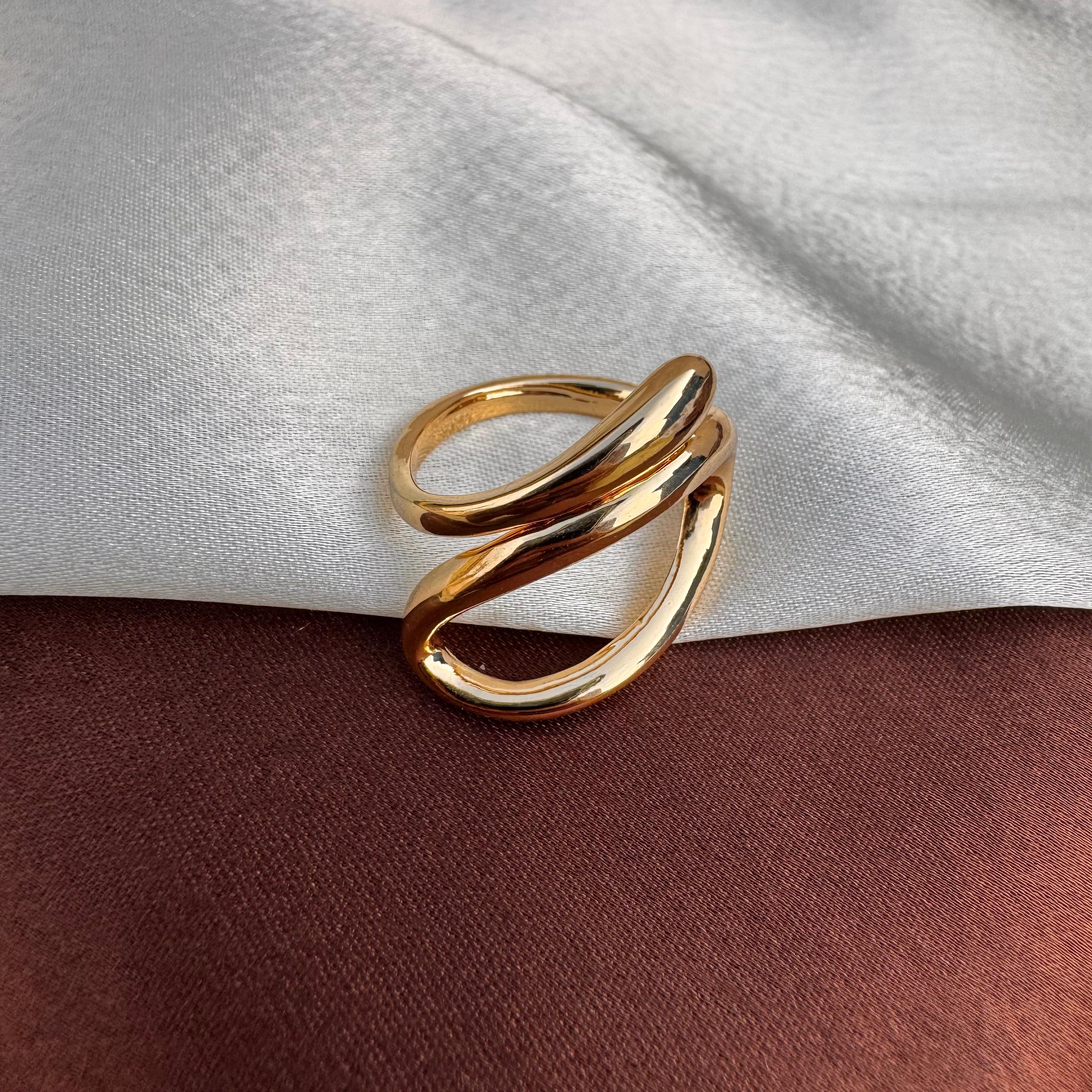 TFC Adjustable Halo Gold Plated Ring
