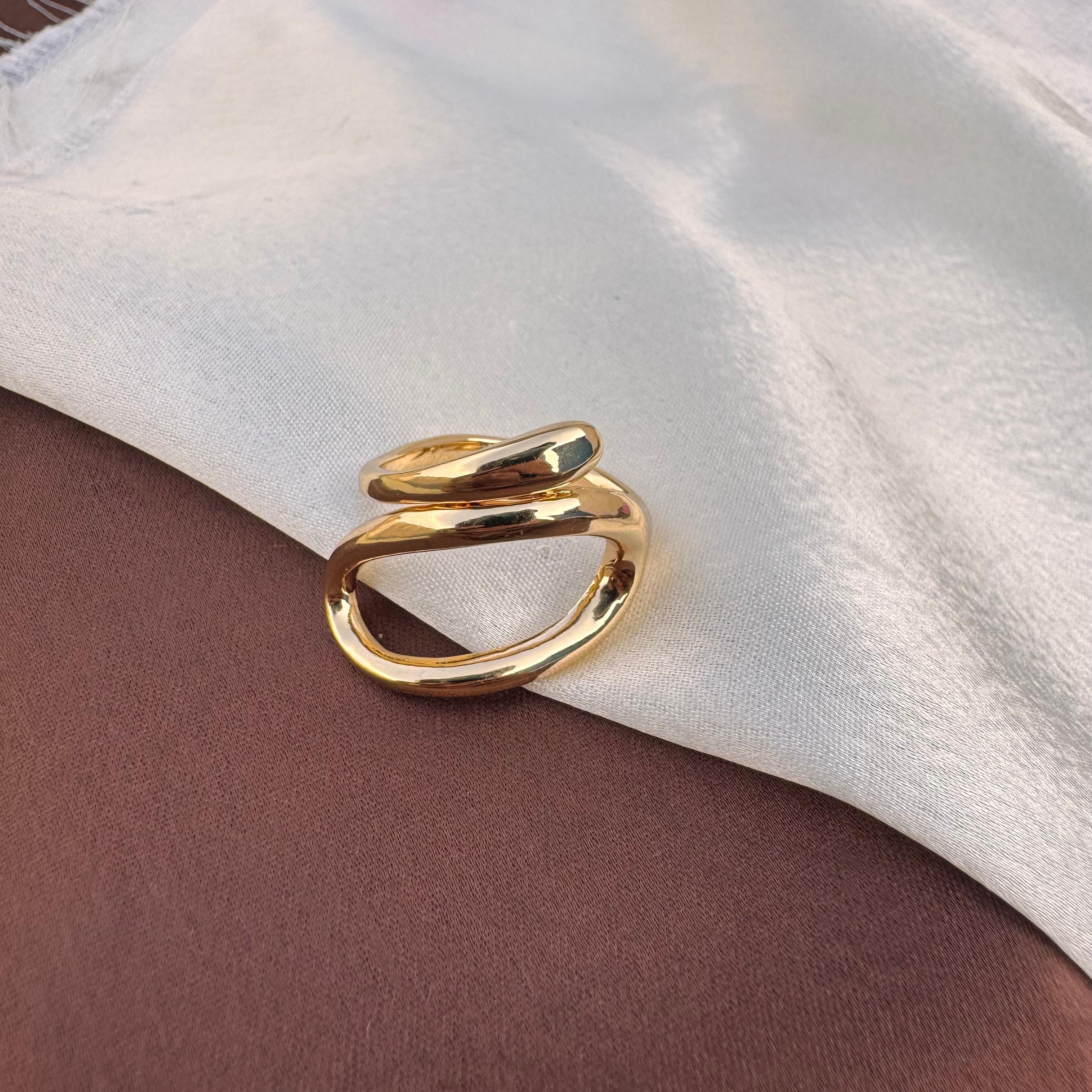 TFC Adjustable Halo Gold Plated Ring