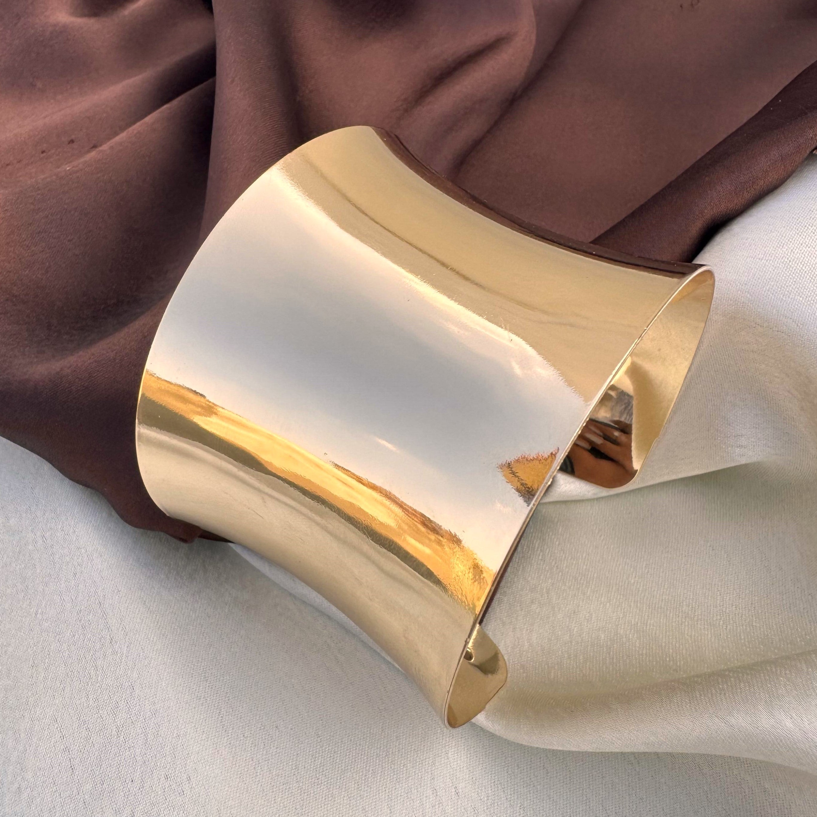 TFC Adjustable Gypsy Boho Gold Plated Cuff Bangle