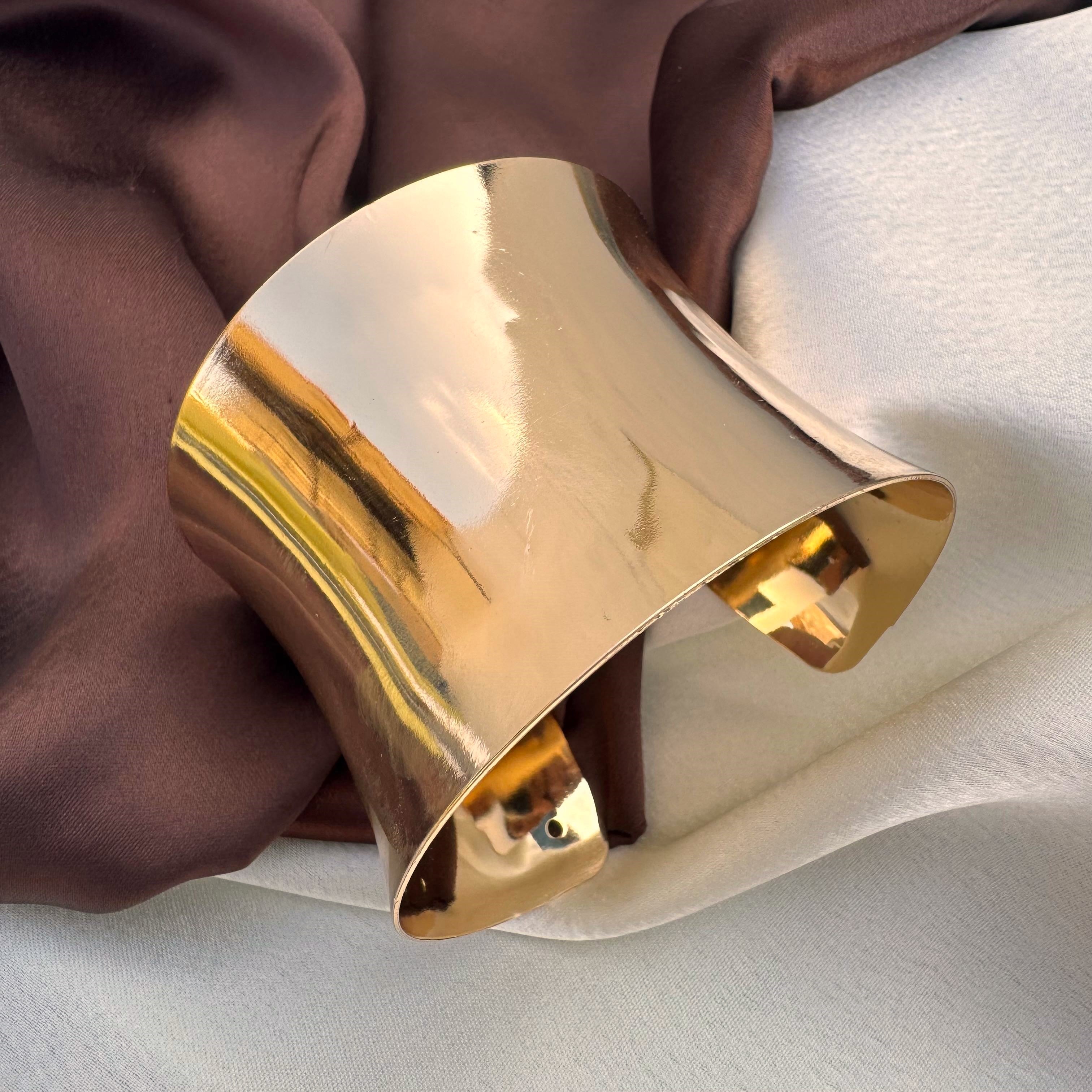 TFC Adjustable Gypsy Boho Gold Plated Cuff Bangle