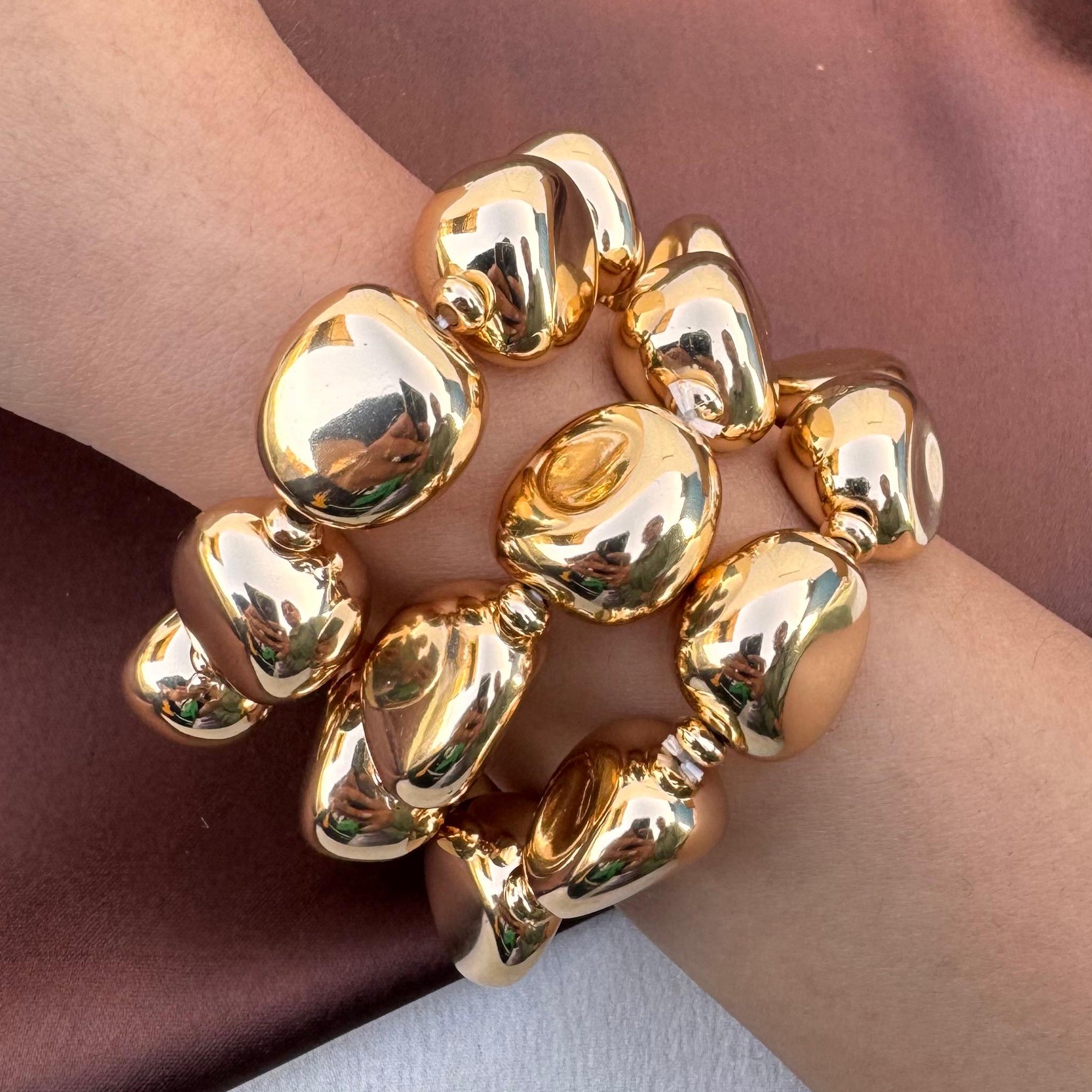 TFC Regal Rock Gold Plated Stacked Bracelet ( Set of 3 )