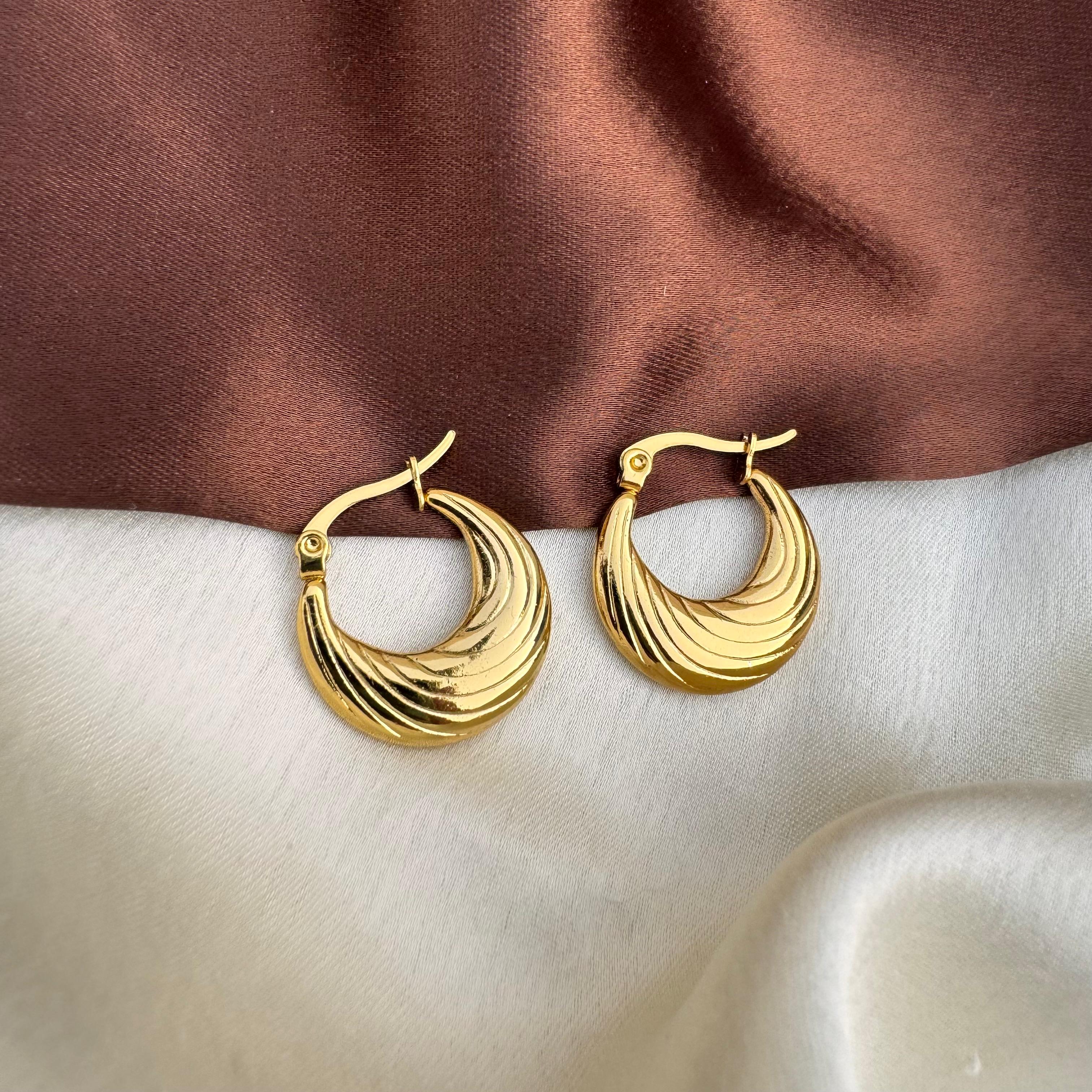 TFC Prettiest Gold Plated Hoop Earrings