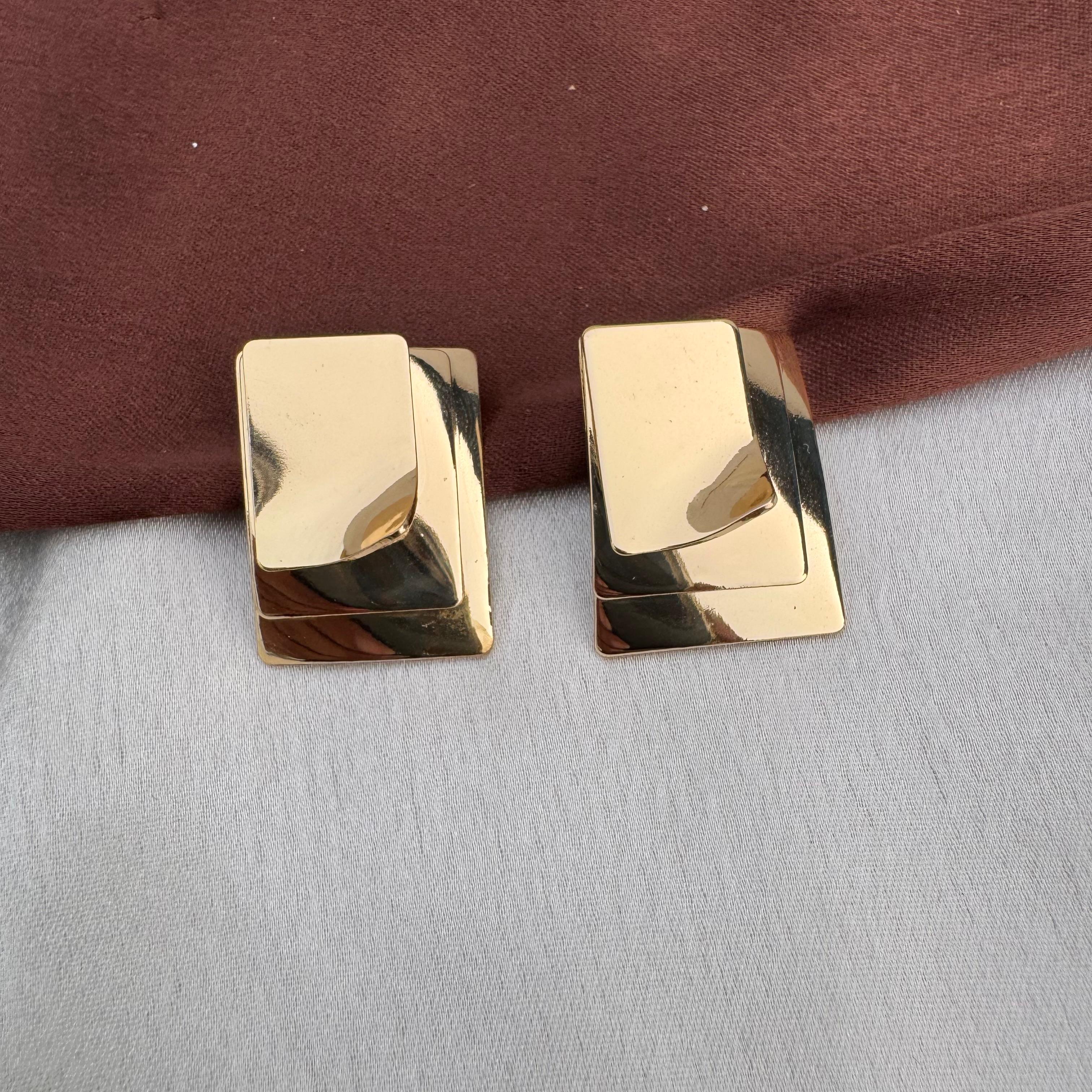TFC Glow & Flow Gold Plated Stud Earrings