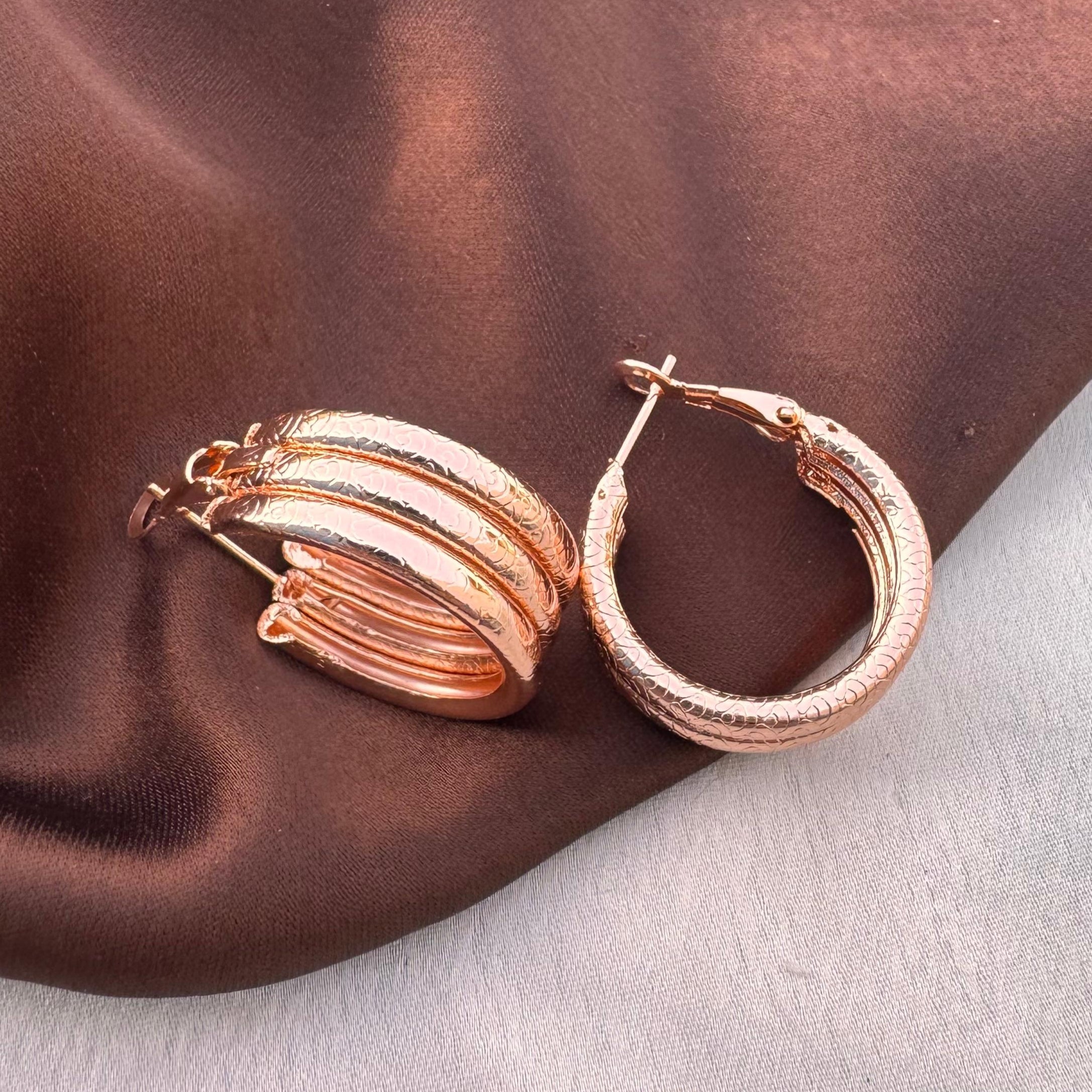 TFC Pureline Rose Gold Plated Hoop Earrings