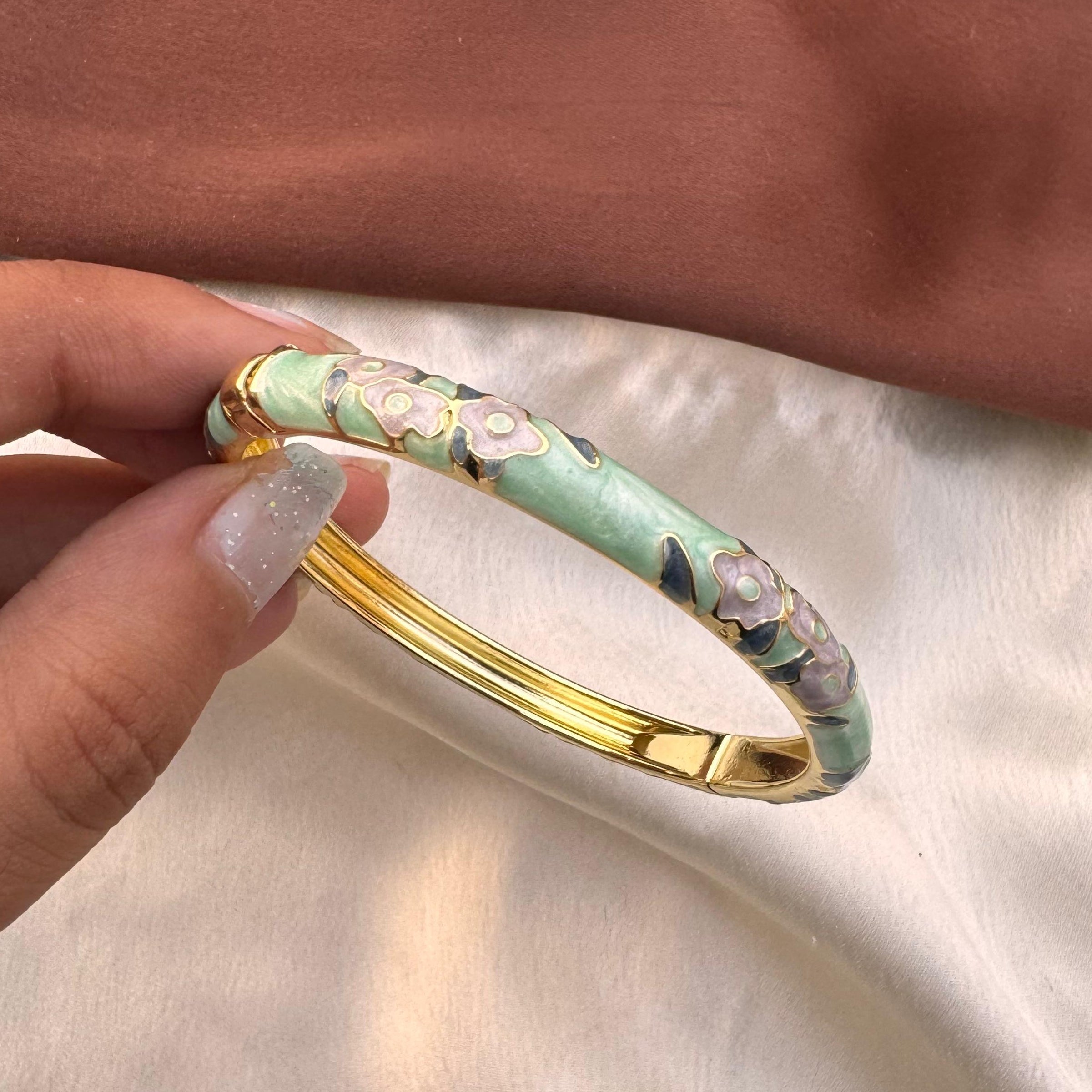 TFC Olive Noir Gold Plated Bracelet Bangle (size 6.0)