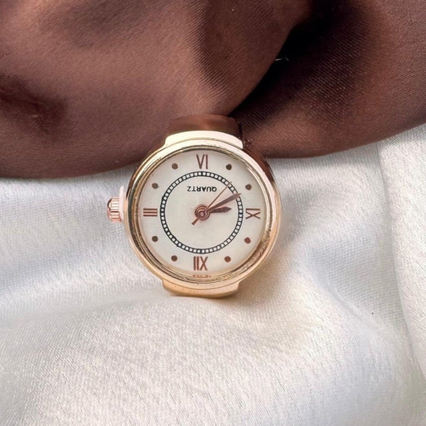 TFC White Base Rose Gold Plated Watch Ring
