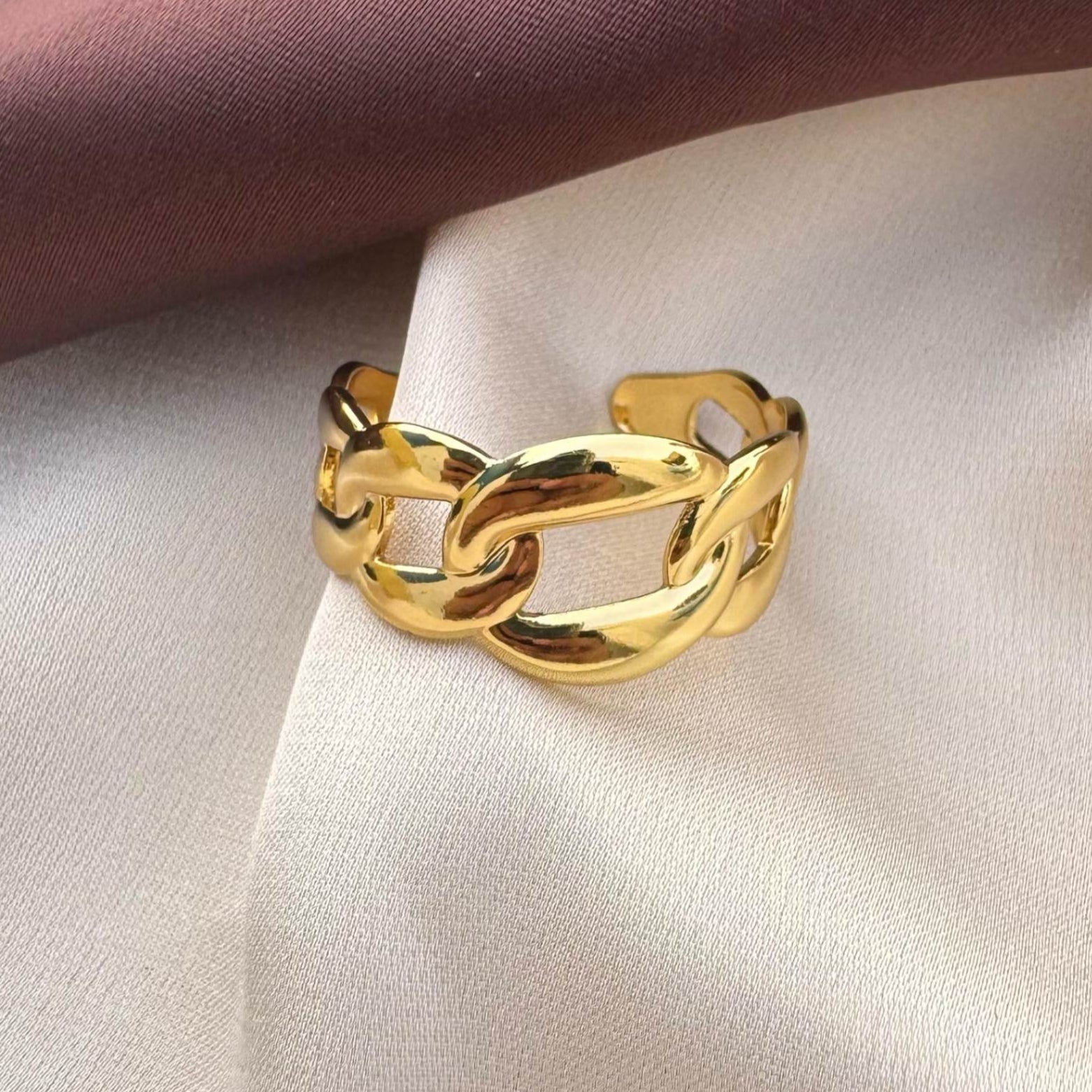 TFC Chain Hook Gold Plated Adjustable Ring
