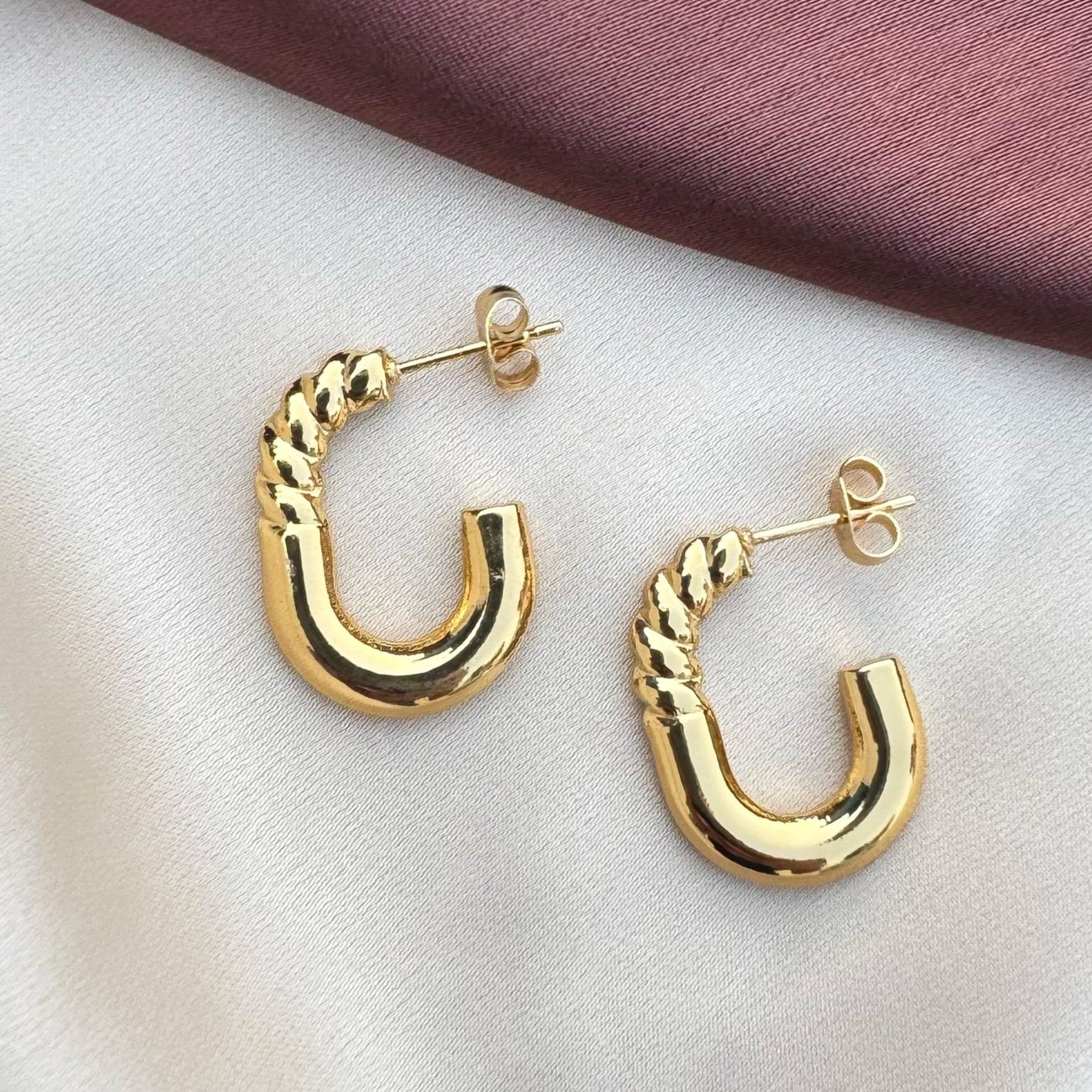TFC Infinite Loop Gold Plated Hoop Earrings