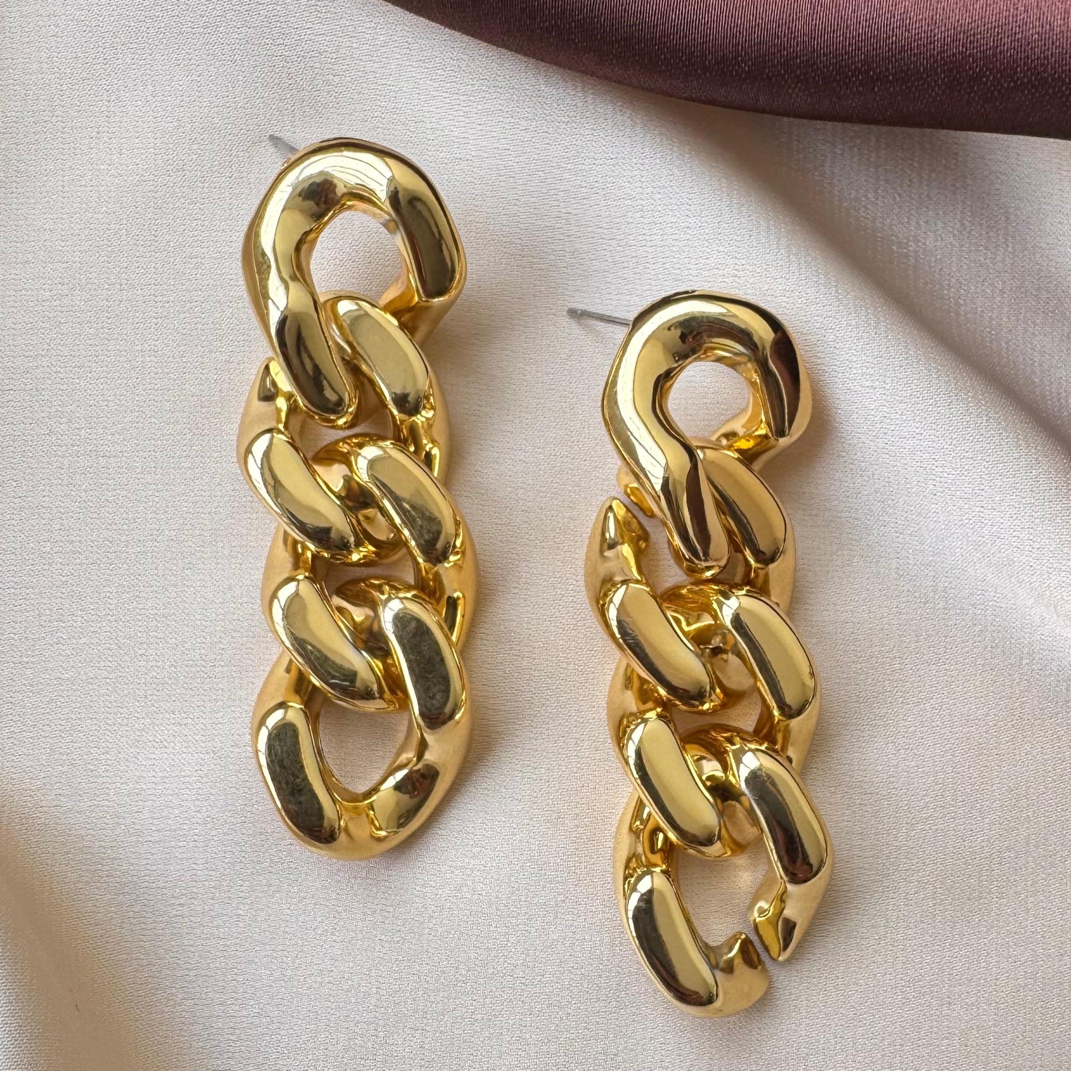 TFC Bold Chain Gold Plated Dangler Earring