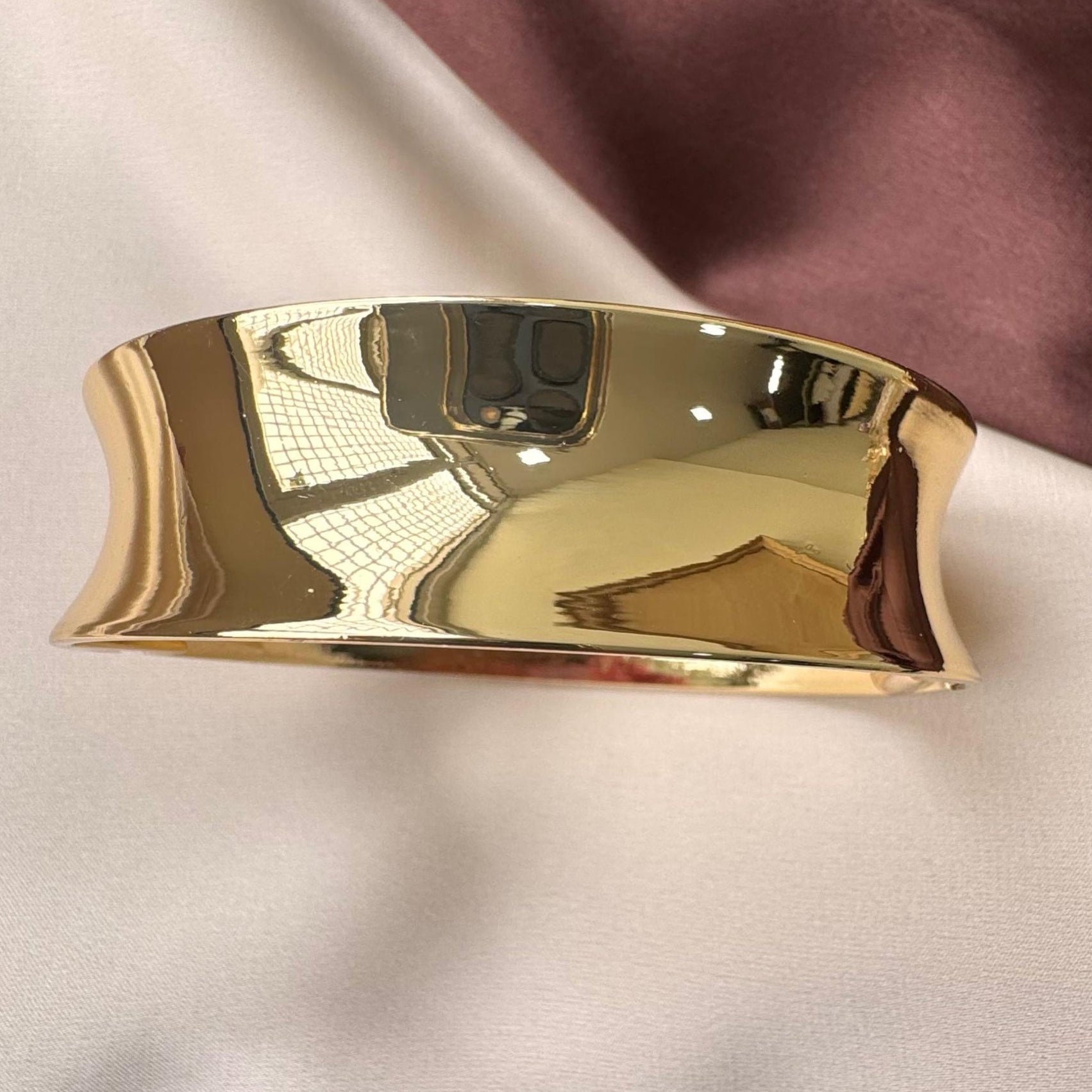 TFC Size 2.8 Unique Shape Gold Plated Bracelet Bangle