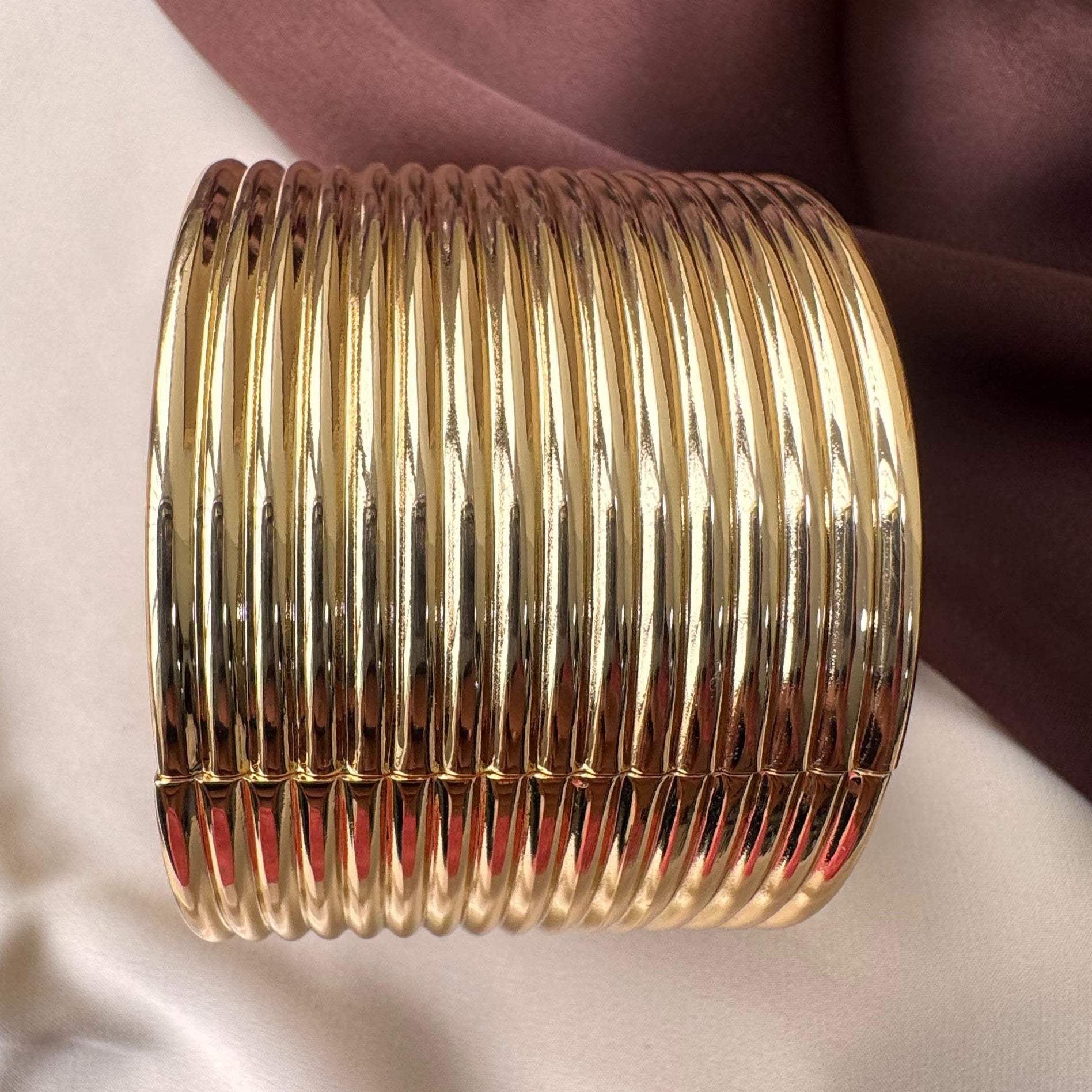 TFC Disco Drape Gold Plated Bangle