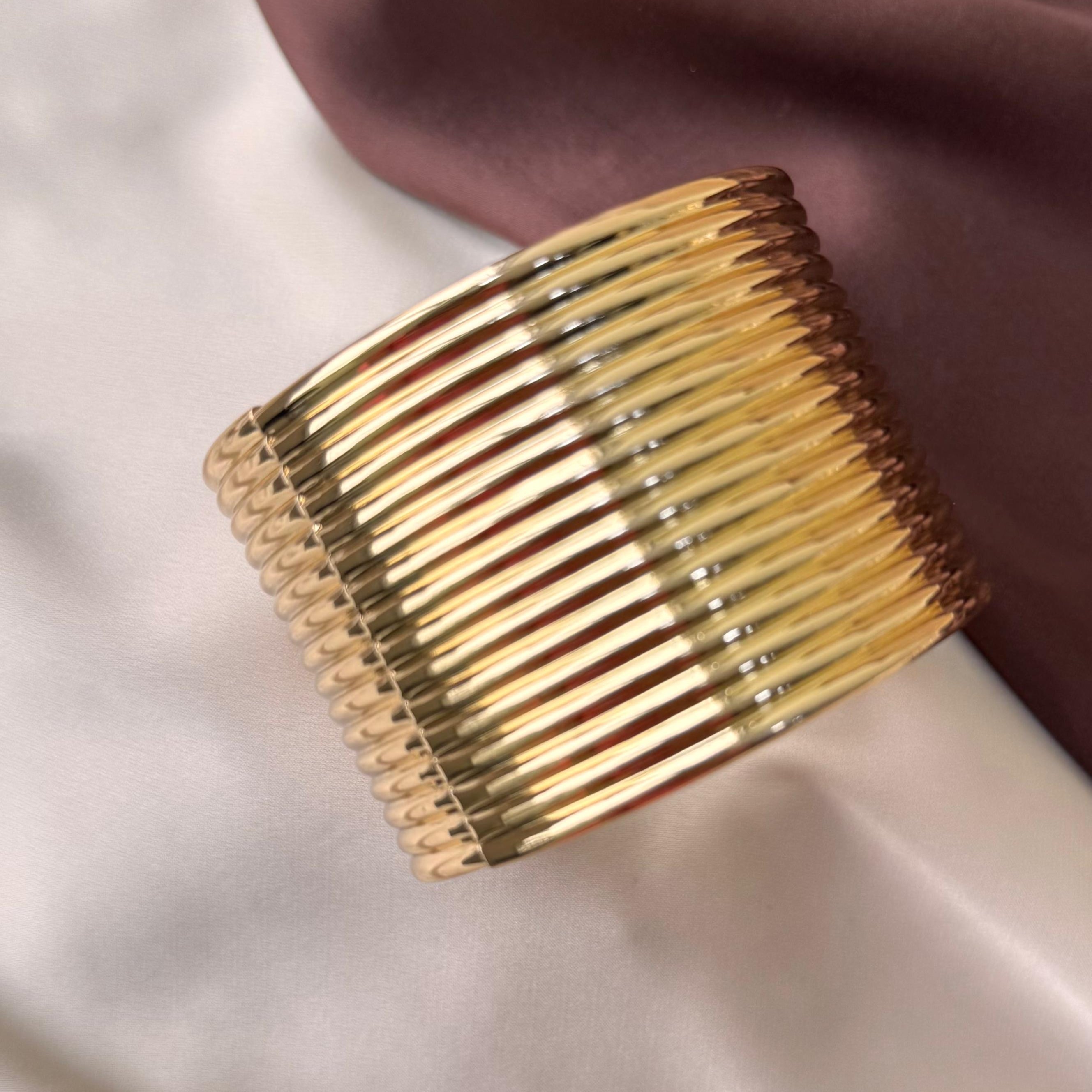 TFC Disco Drape Gold Plated Bangle