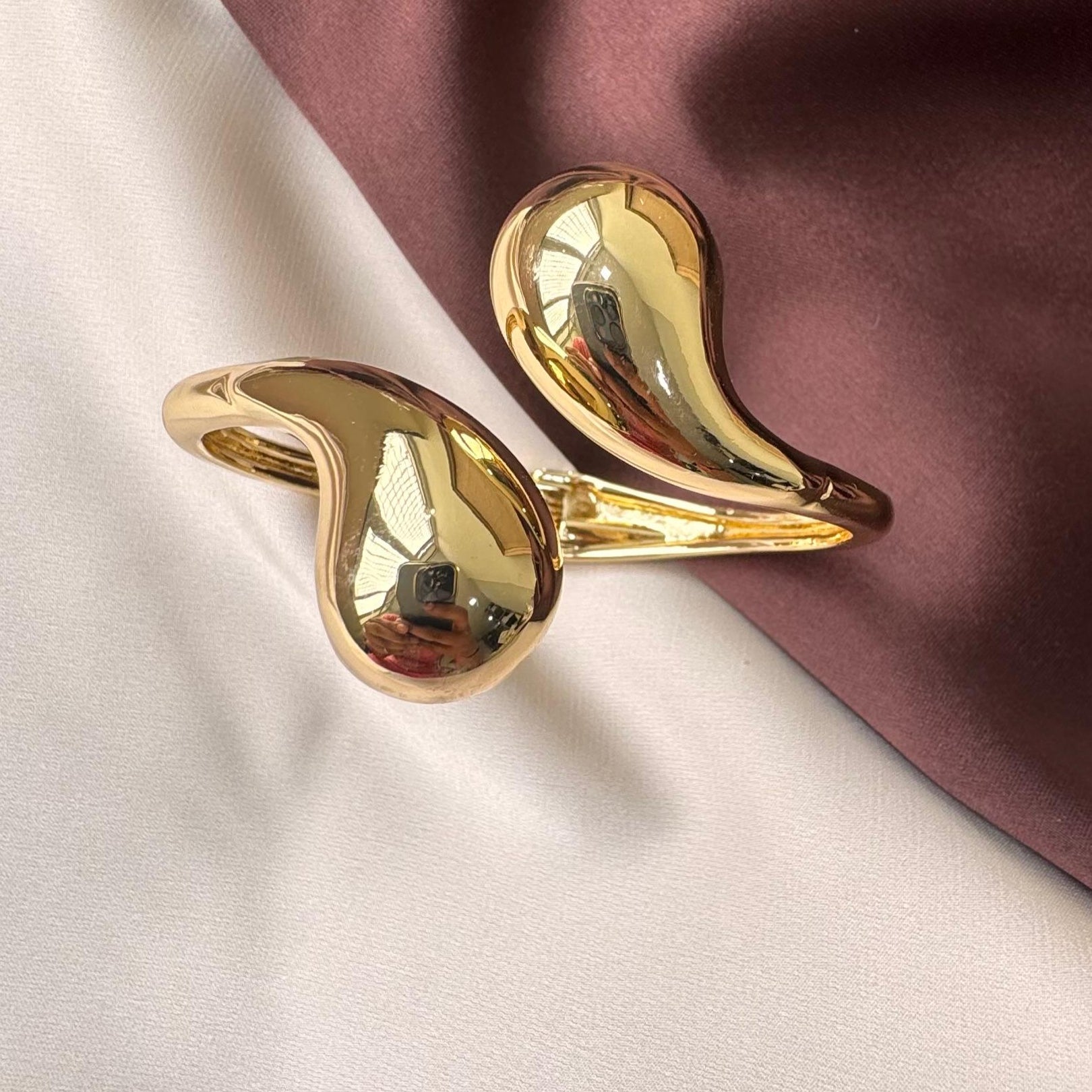 TFC Size - 2.6 Drop Style Gold Plated Bracelet Bangle