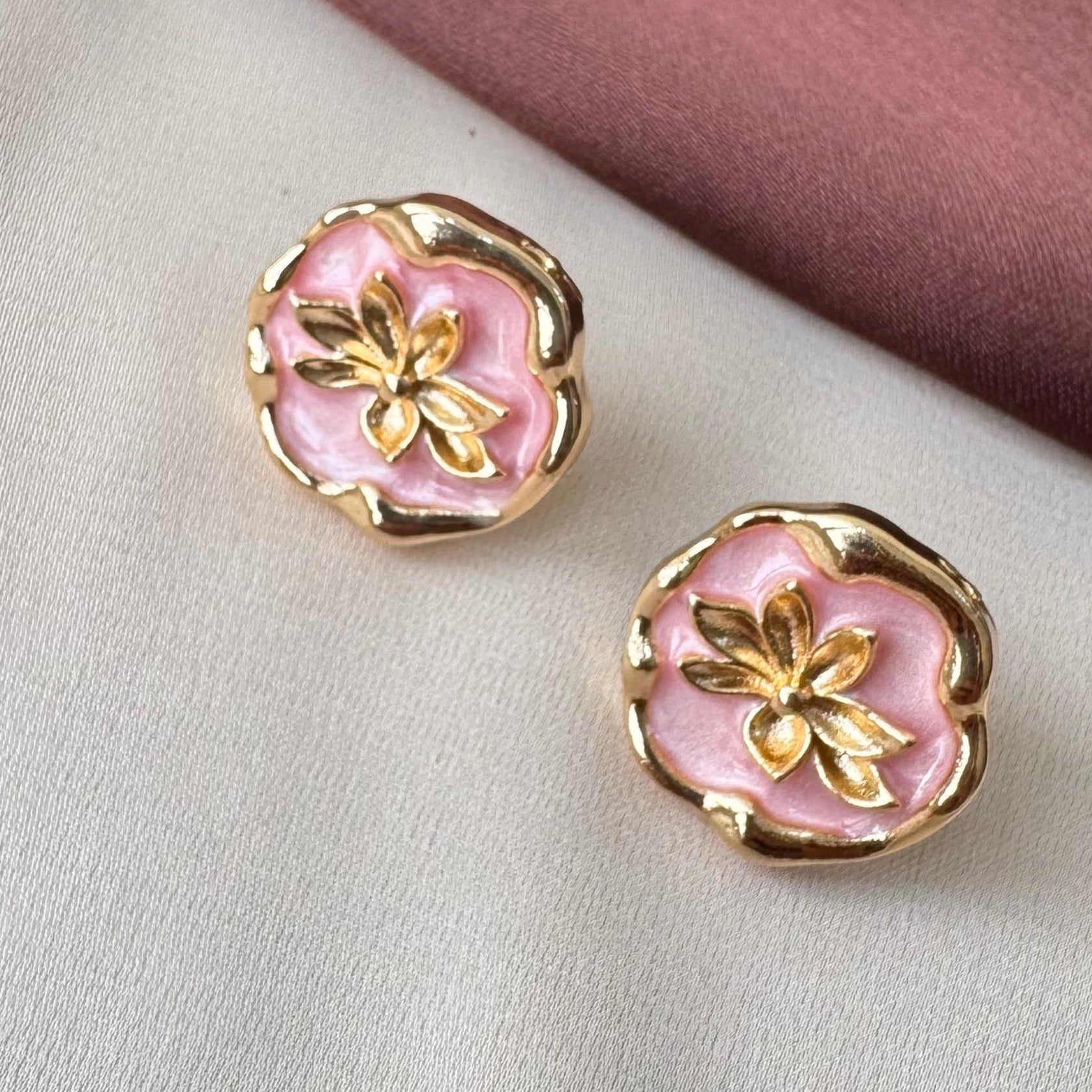 TFC Golden Lotus Gold Plated Earrings