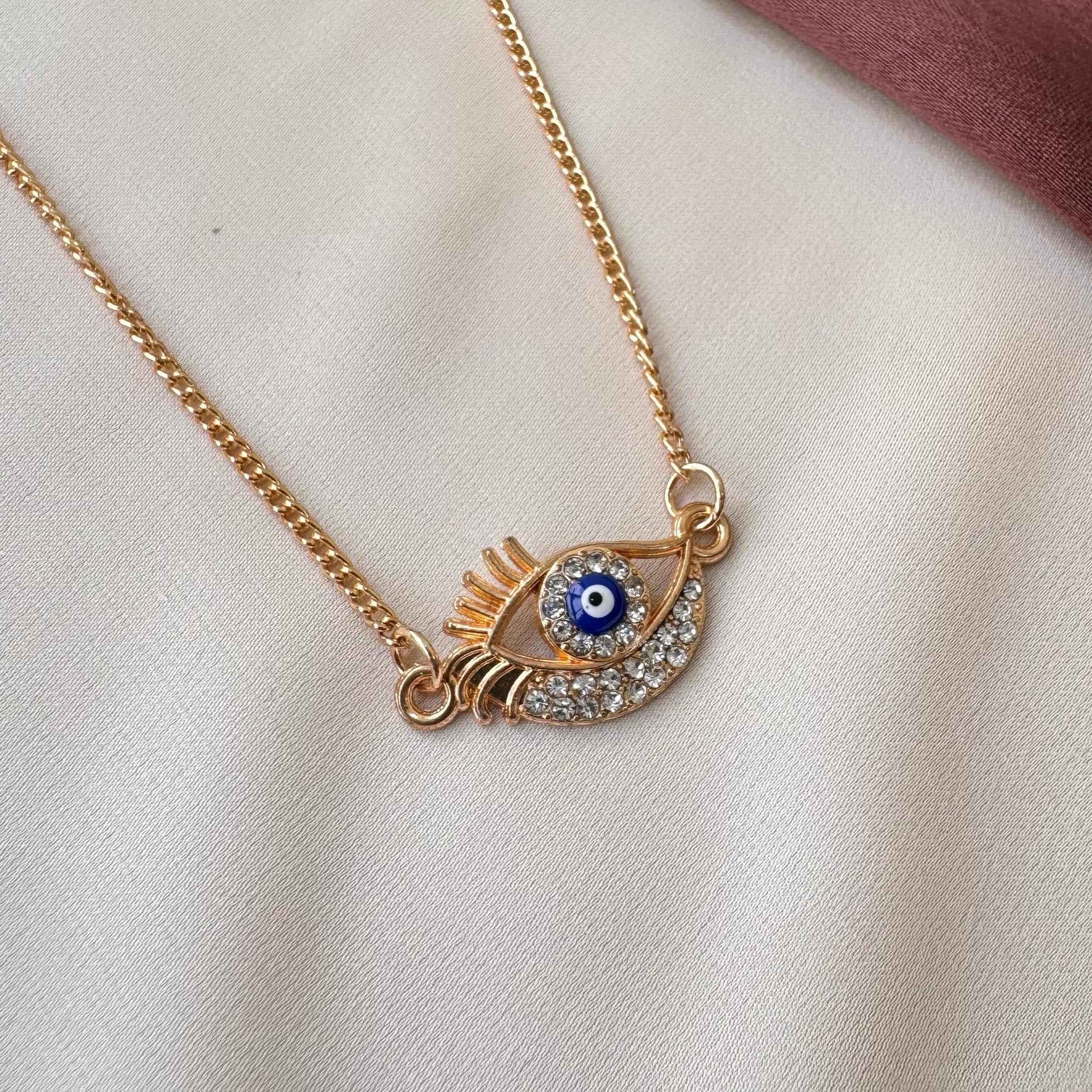 TFC Evil Eyelashes Gold Plated Necklace