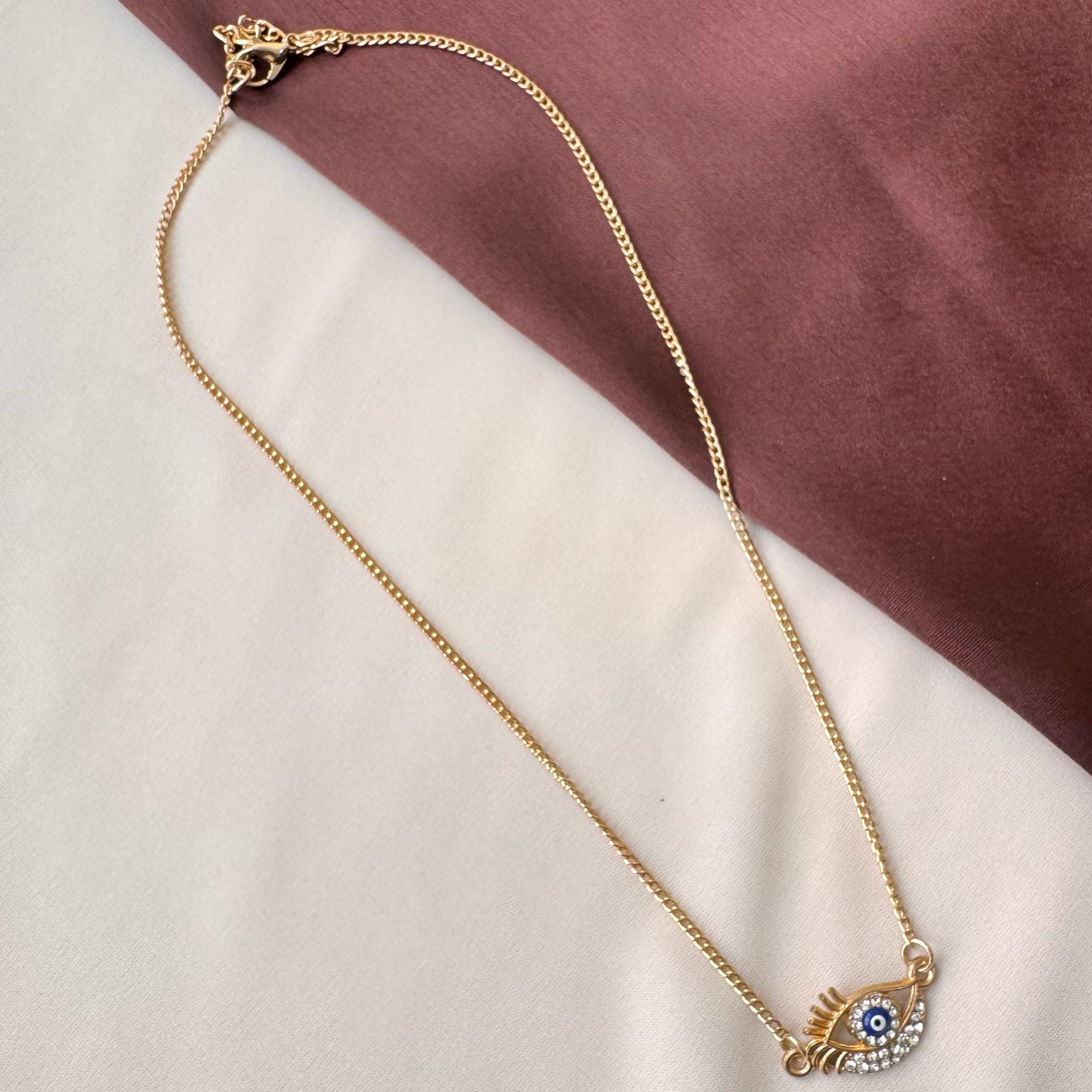 TFC Evil Eyelashes Gold Plated Necklace