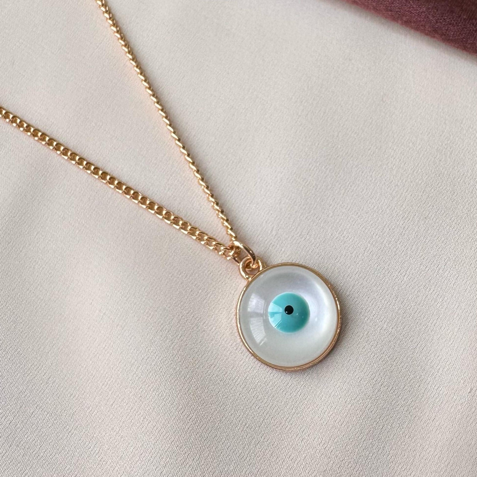 TFC Glass Evil Eye Gold Plated Necklace