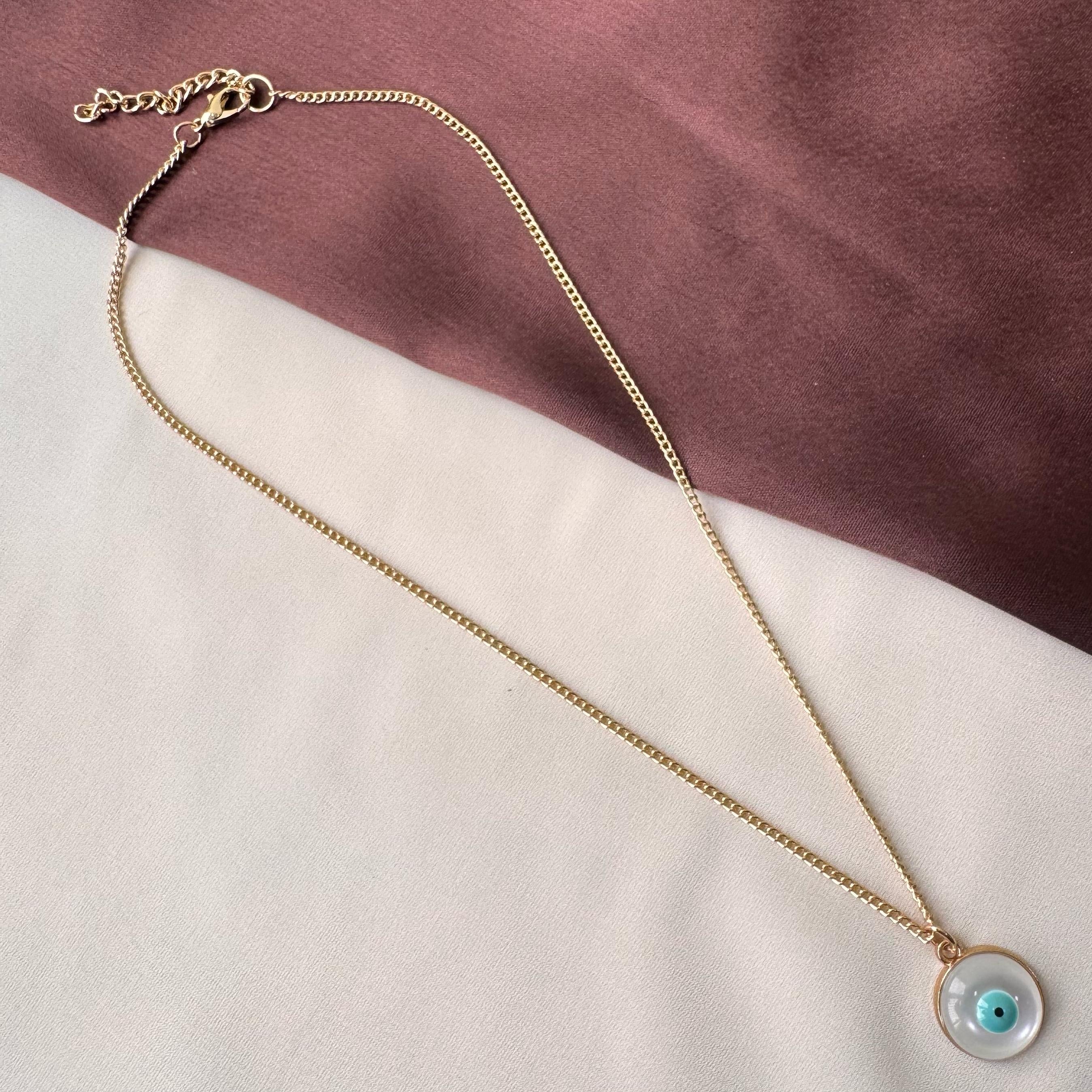 TFC Glass Evil Eye Gold Plated Necklace