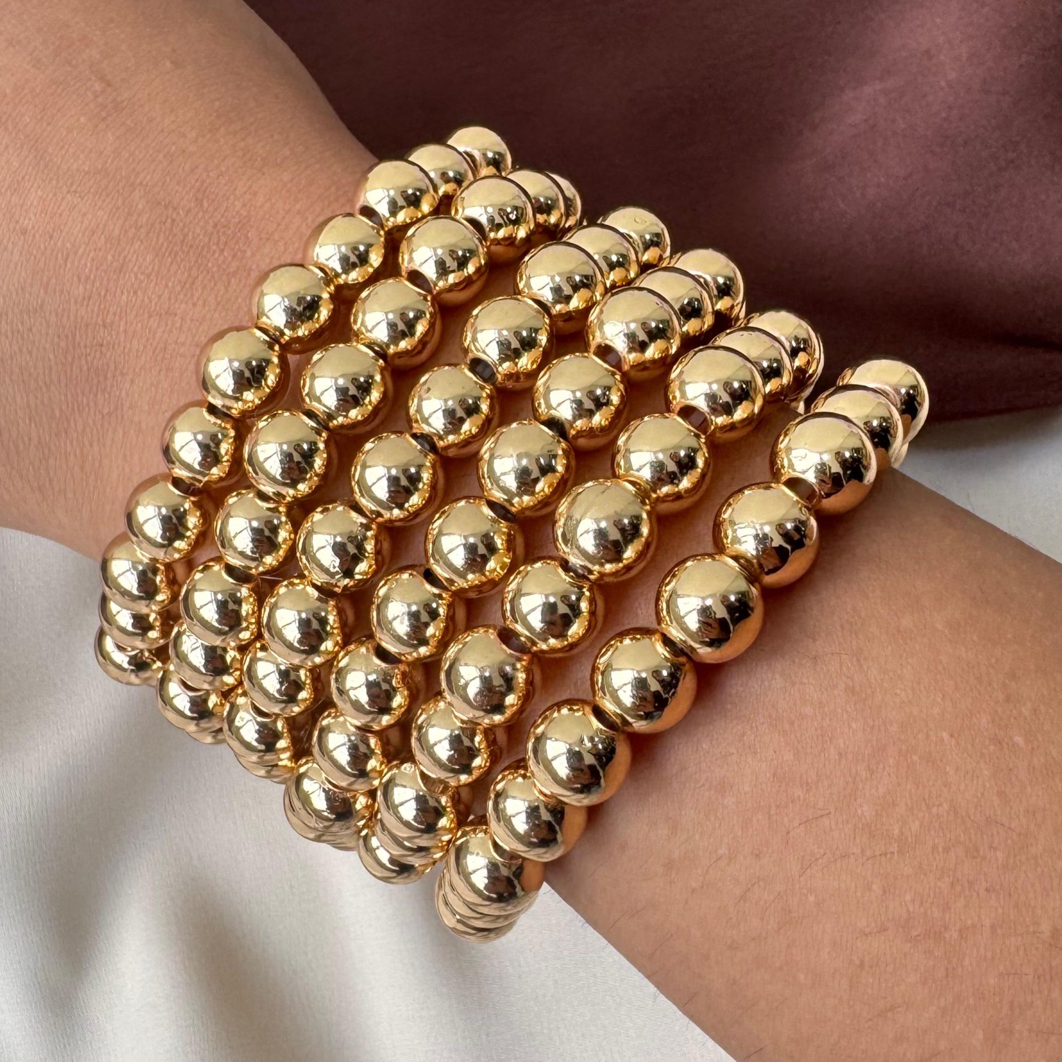 TFC Round Boll Gold Plated Bracelet Set of 6