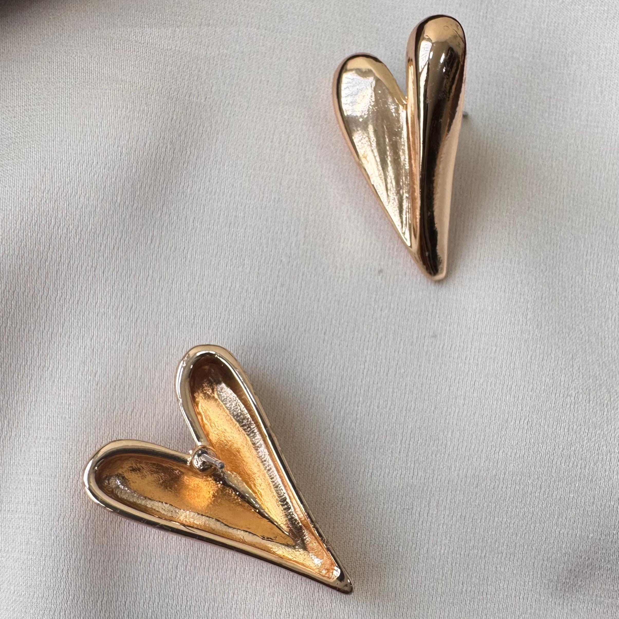 TFC Heart Cut Out Gold Plated Earring