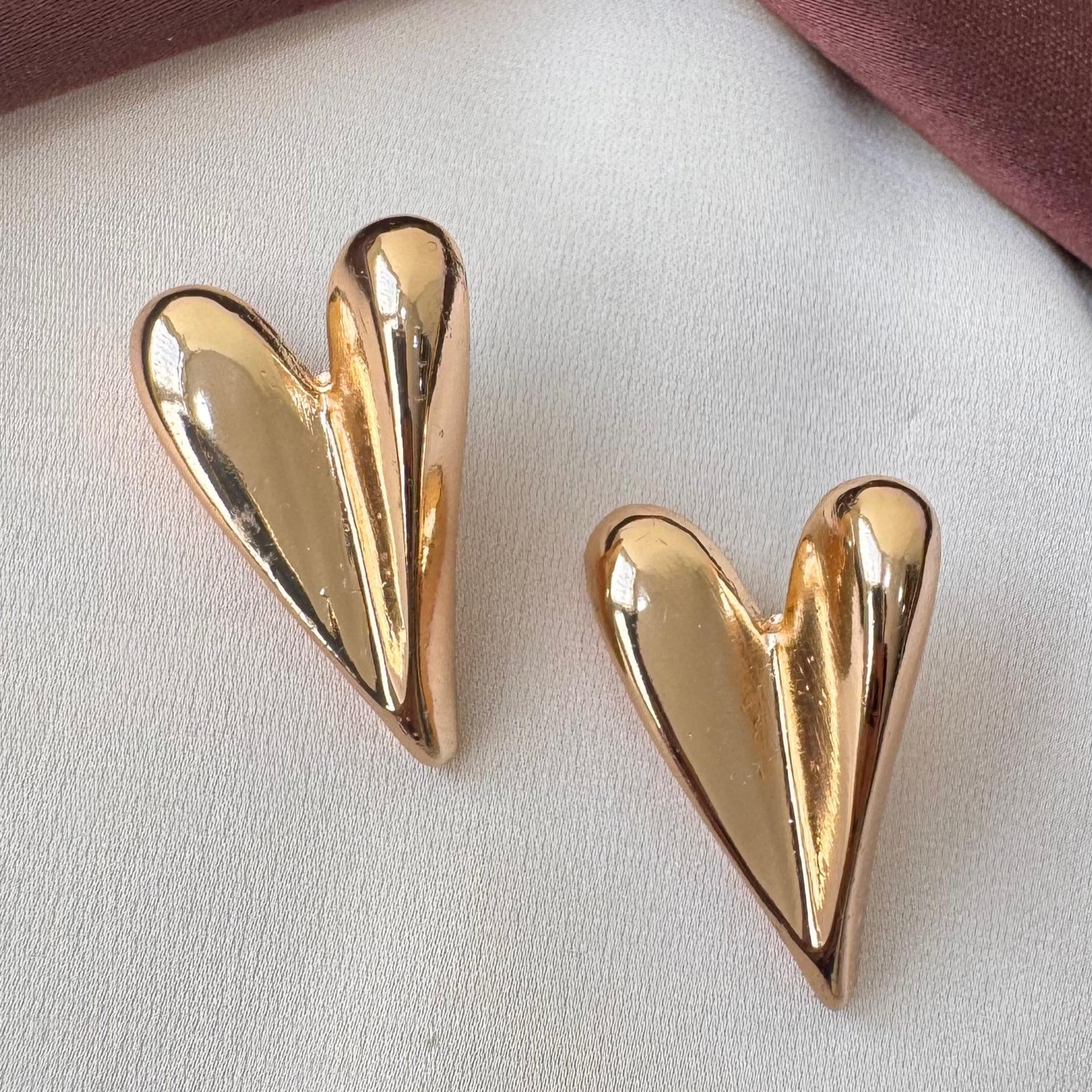 TFC Heart Cut Out Gold Plated Earring
