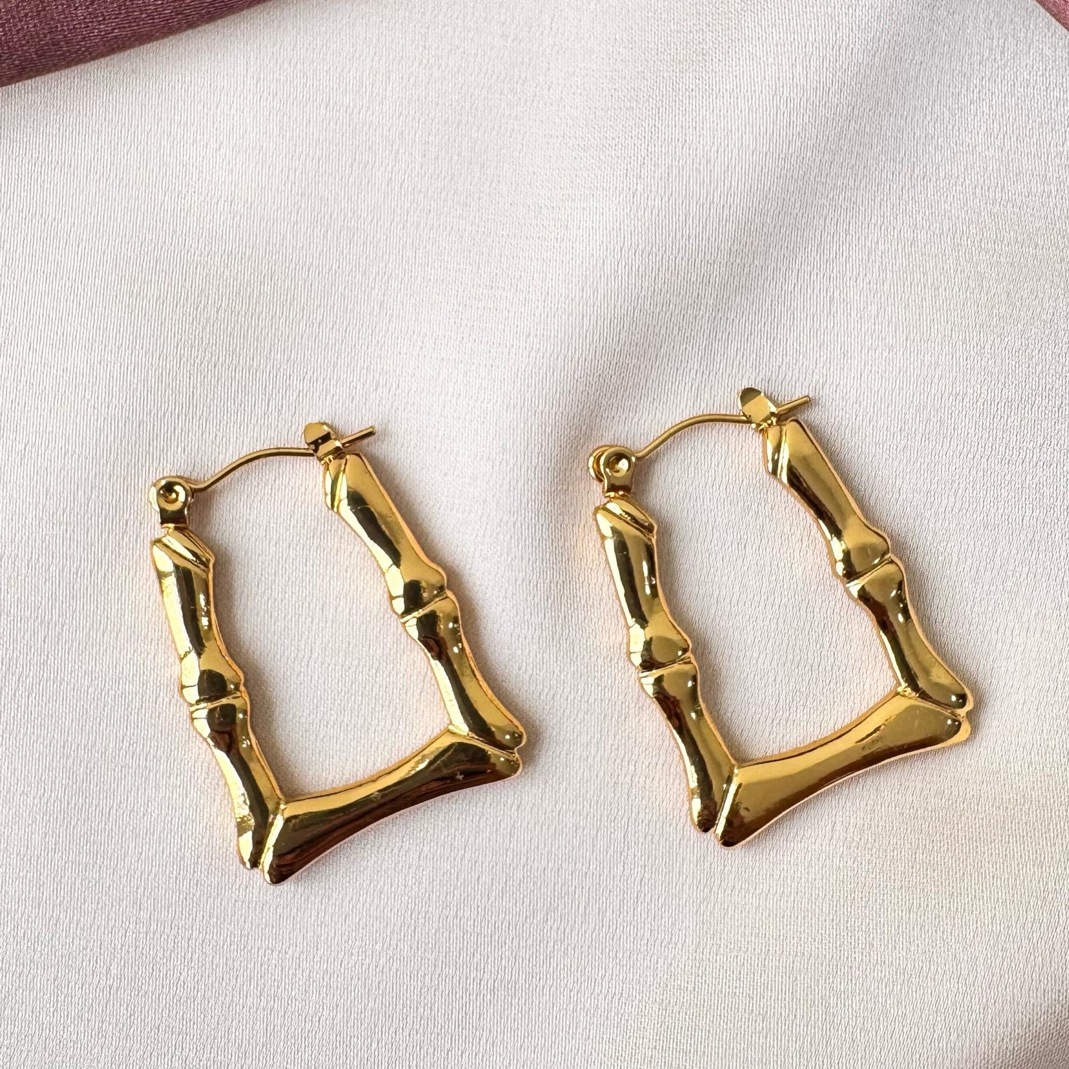 TFC Vintage Frame Gold Plated Earrings