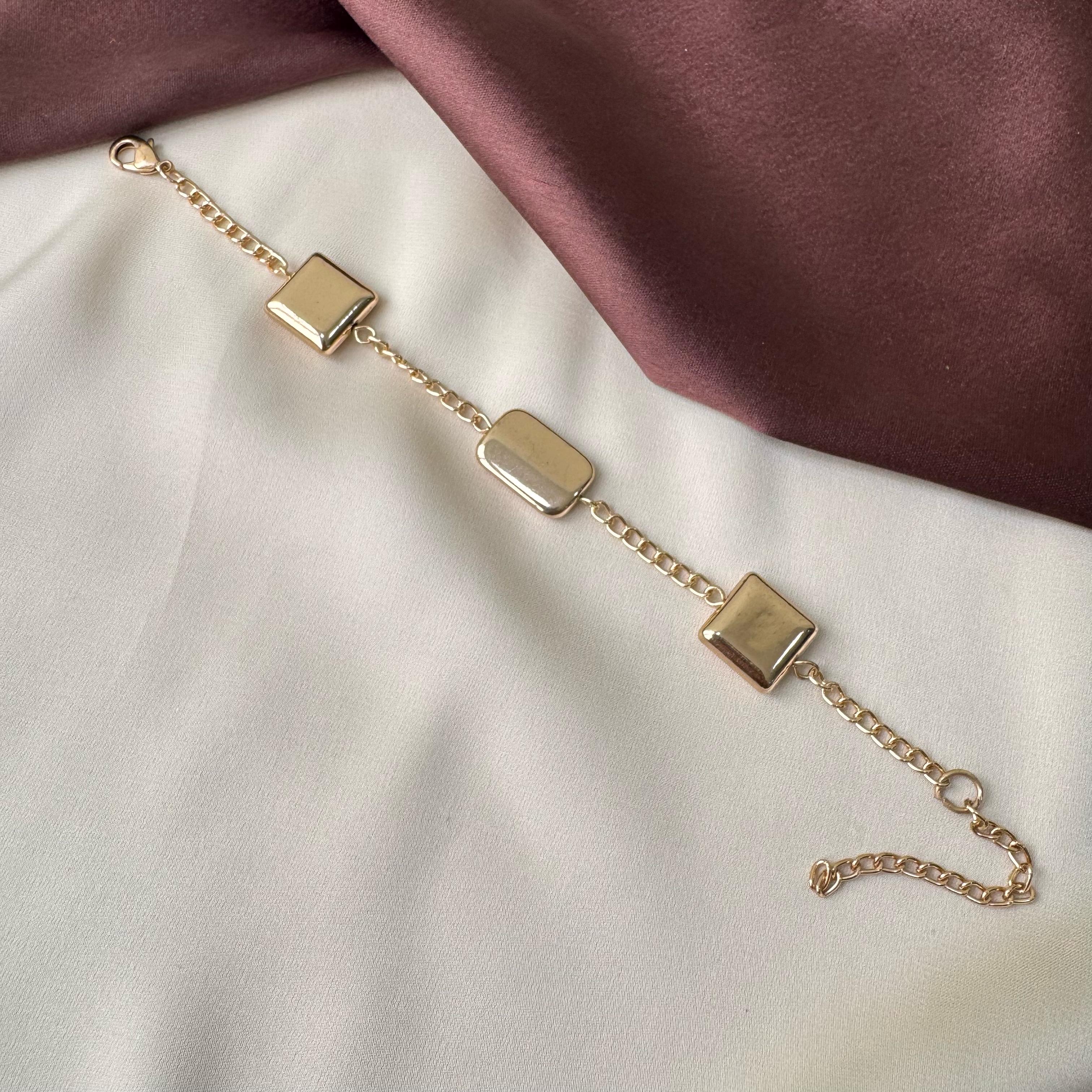 TFC Gold Plated Square Bracelet