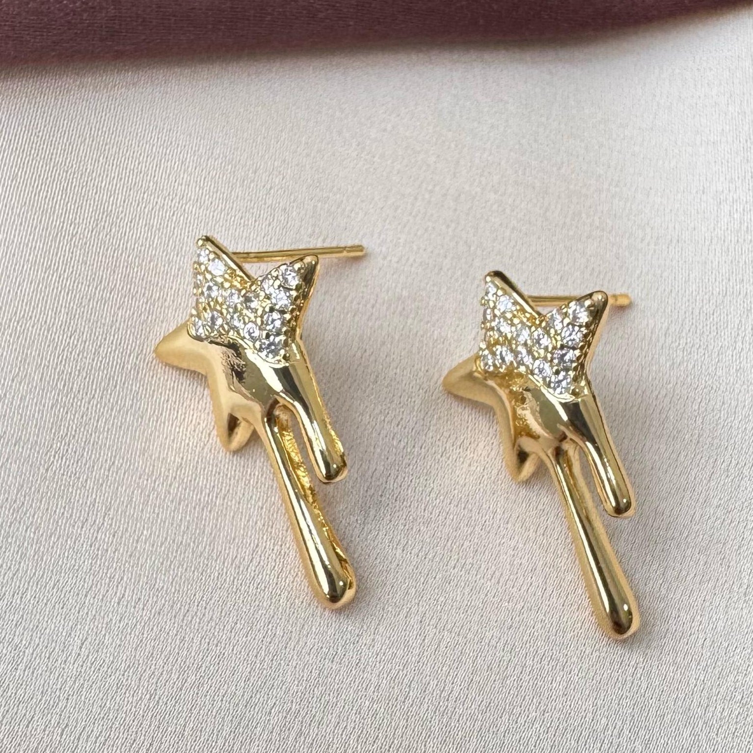 TFC Star Melting Gold Plated Earrings