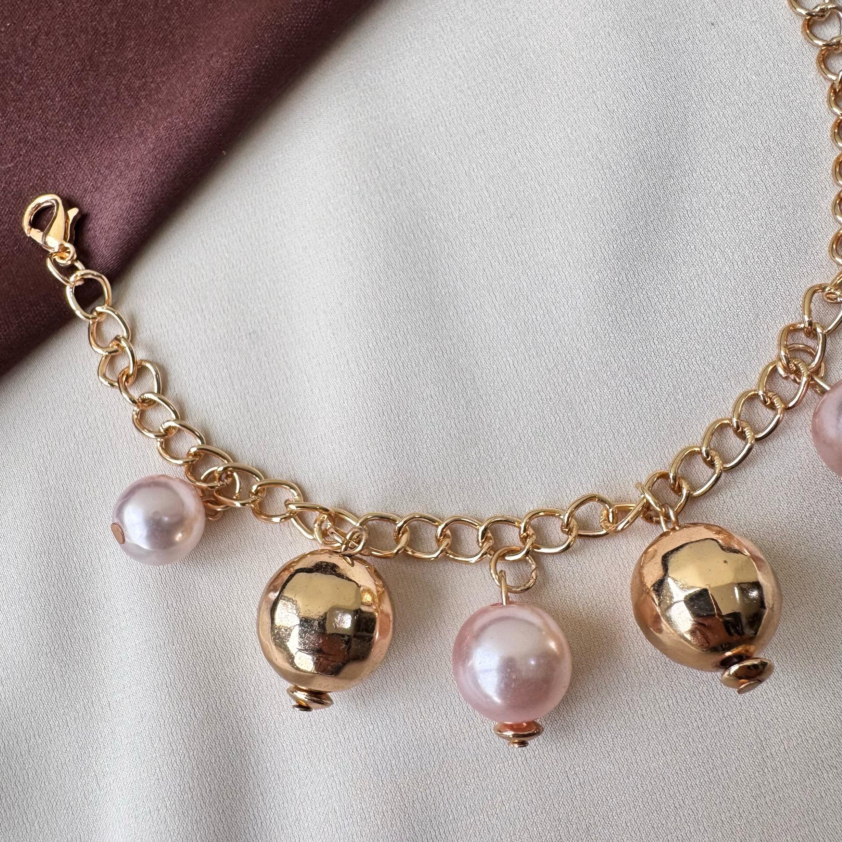 TFC Blush Royal Charm Gold Plated Bracelet