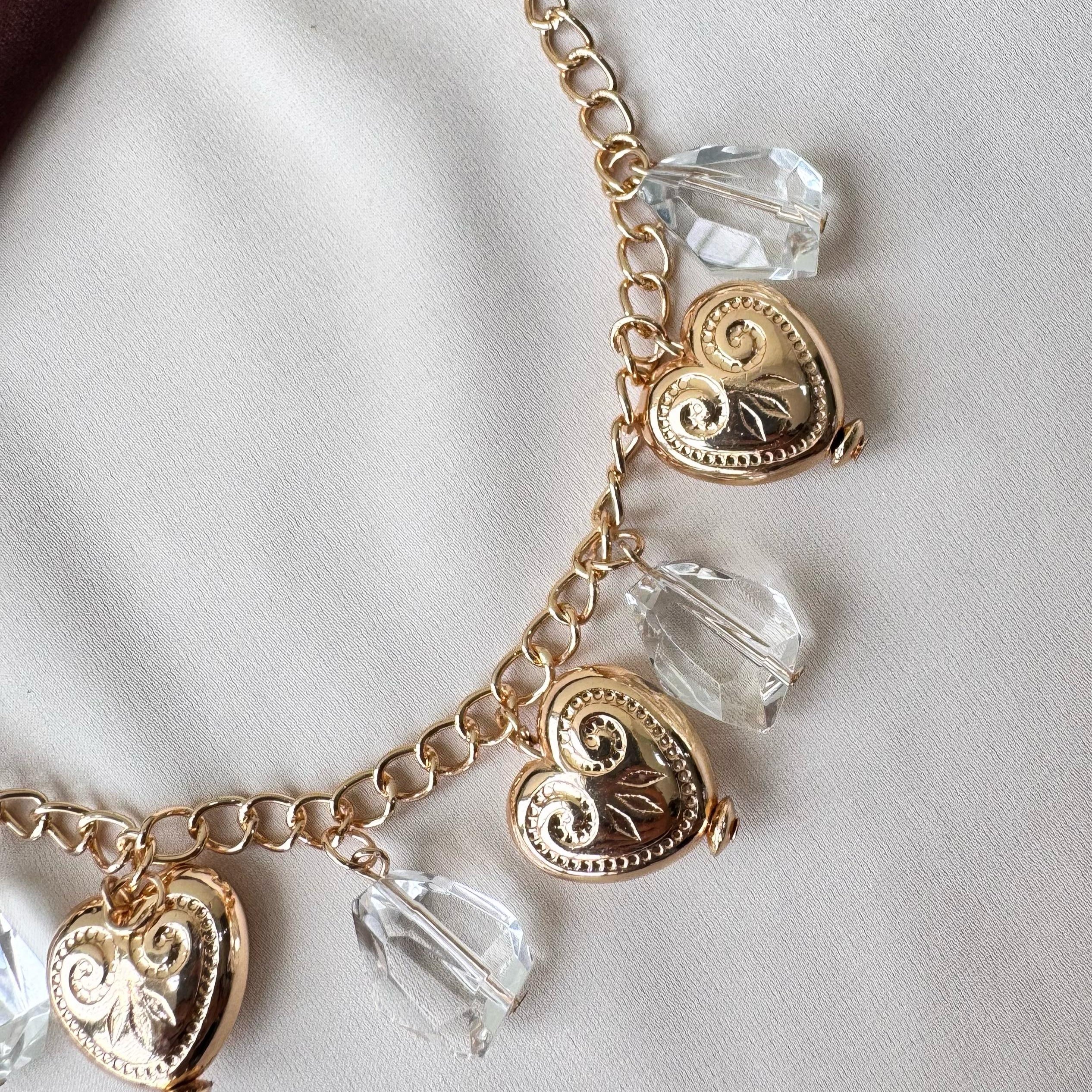 TFC Crafted Heart Charms Gold Plated Bracelet